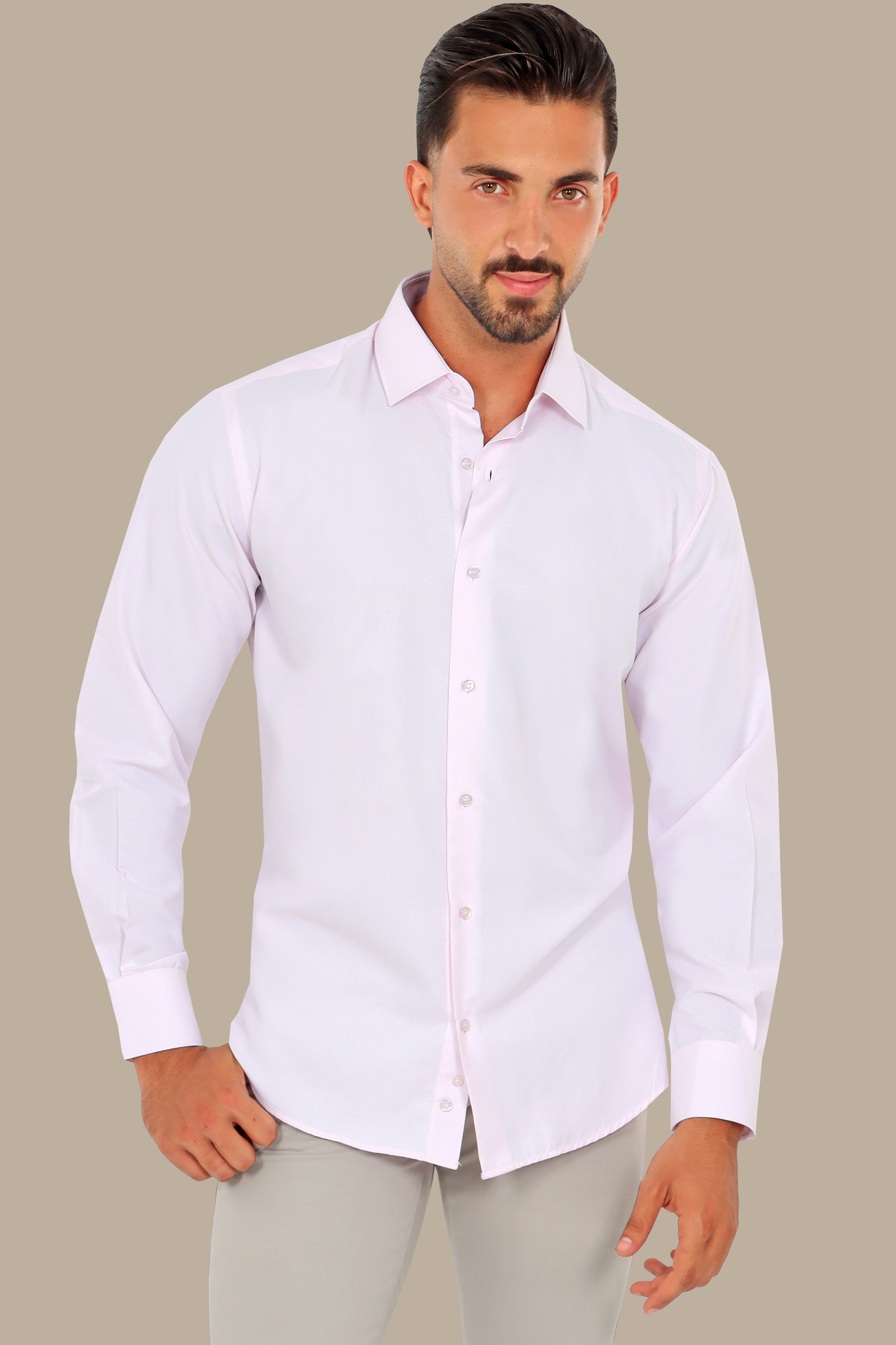 Light Pink Pique Regular-Fit Shirt