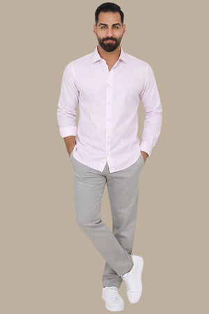 Light Pink Pique Regular-Fit Shirt
