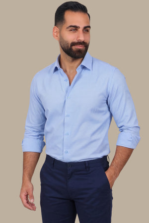 True Blue Classic: Regular Structured Shirt