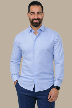 Structured Regular Light Blue Shirt