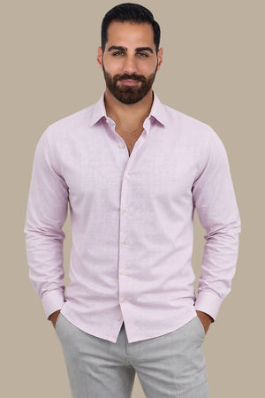 Pink Structured Regular Shirt