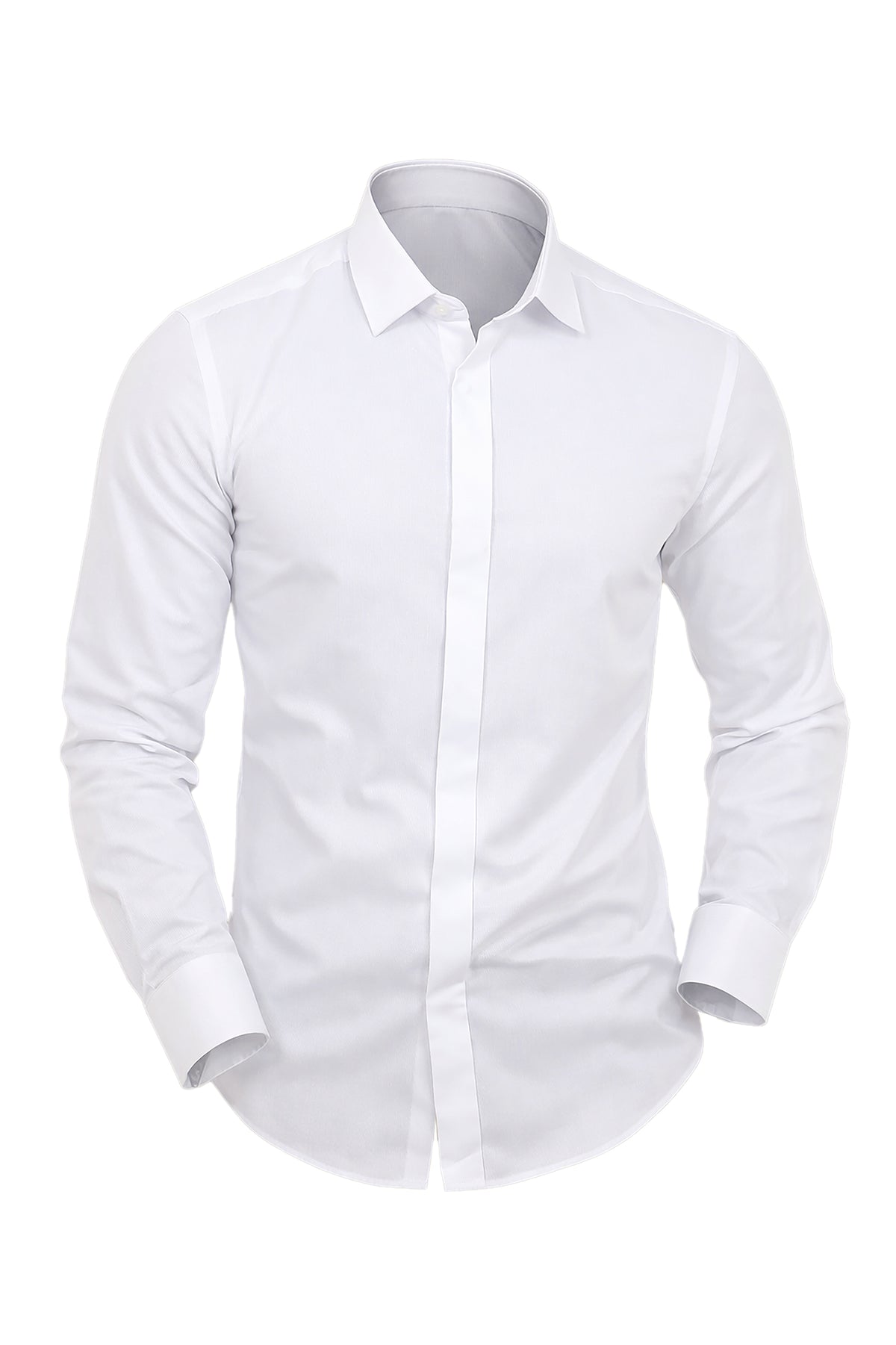 White Shirt with Hidden Button Cuffs