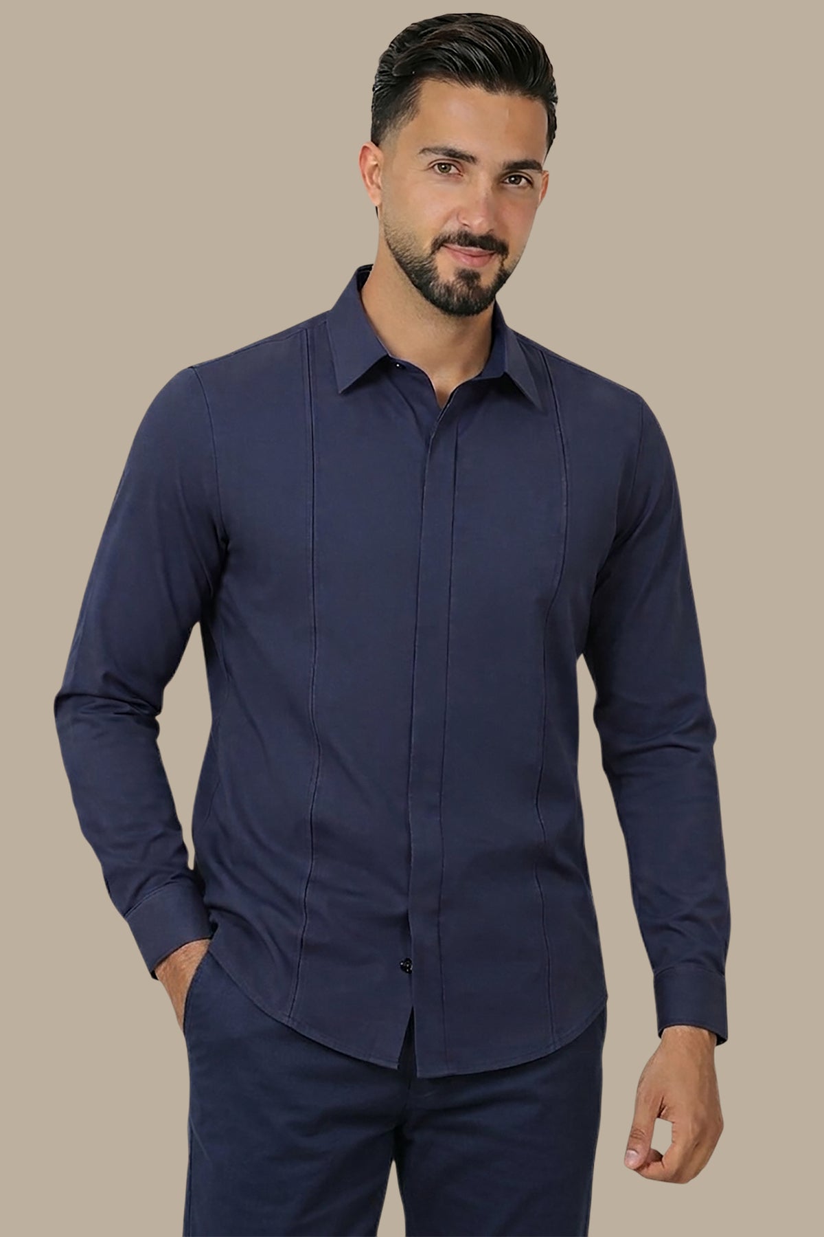 Shirt Lycra Front Cut | Navy