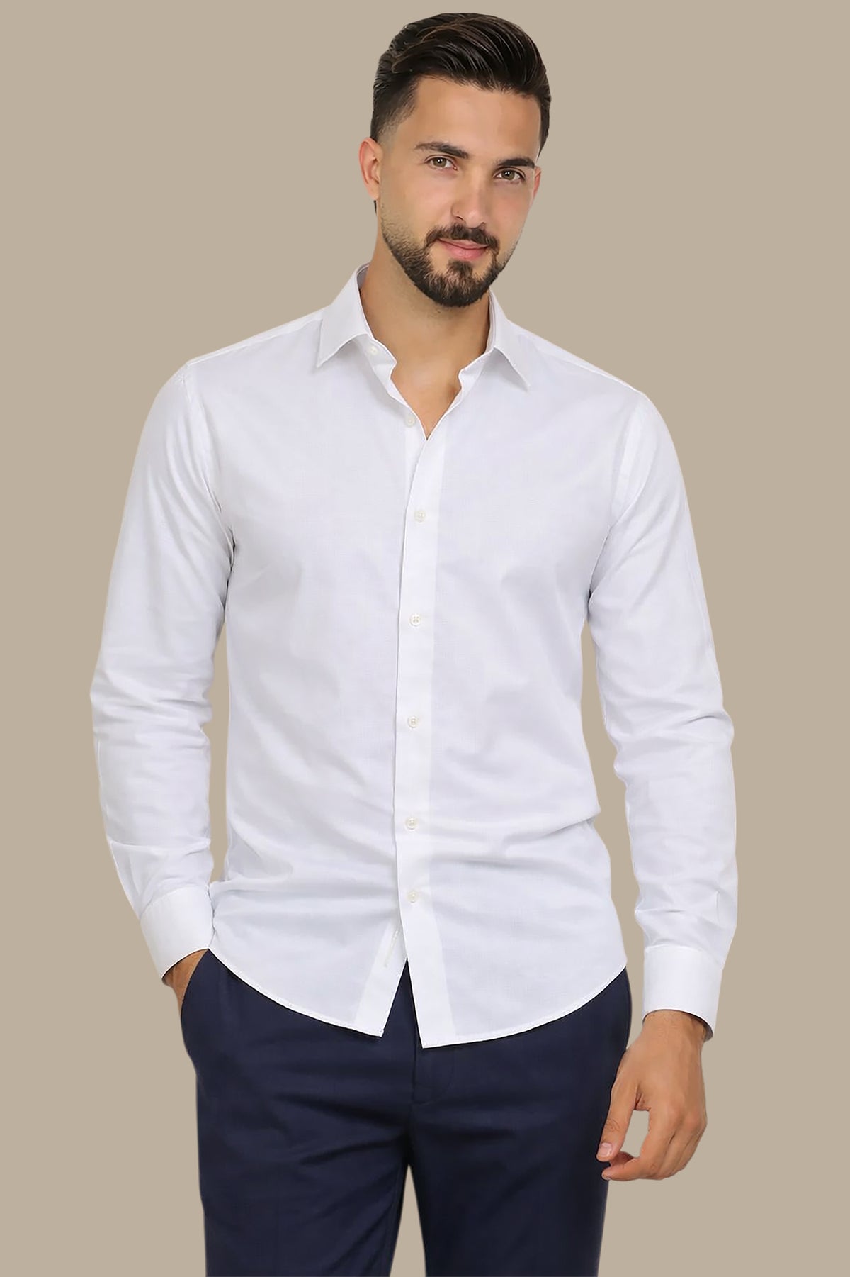 Shirt Regular Small Checks | White