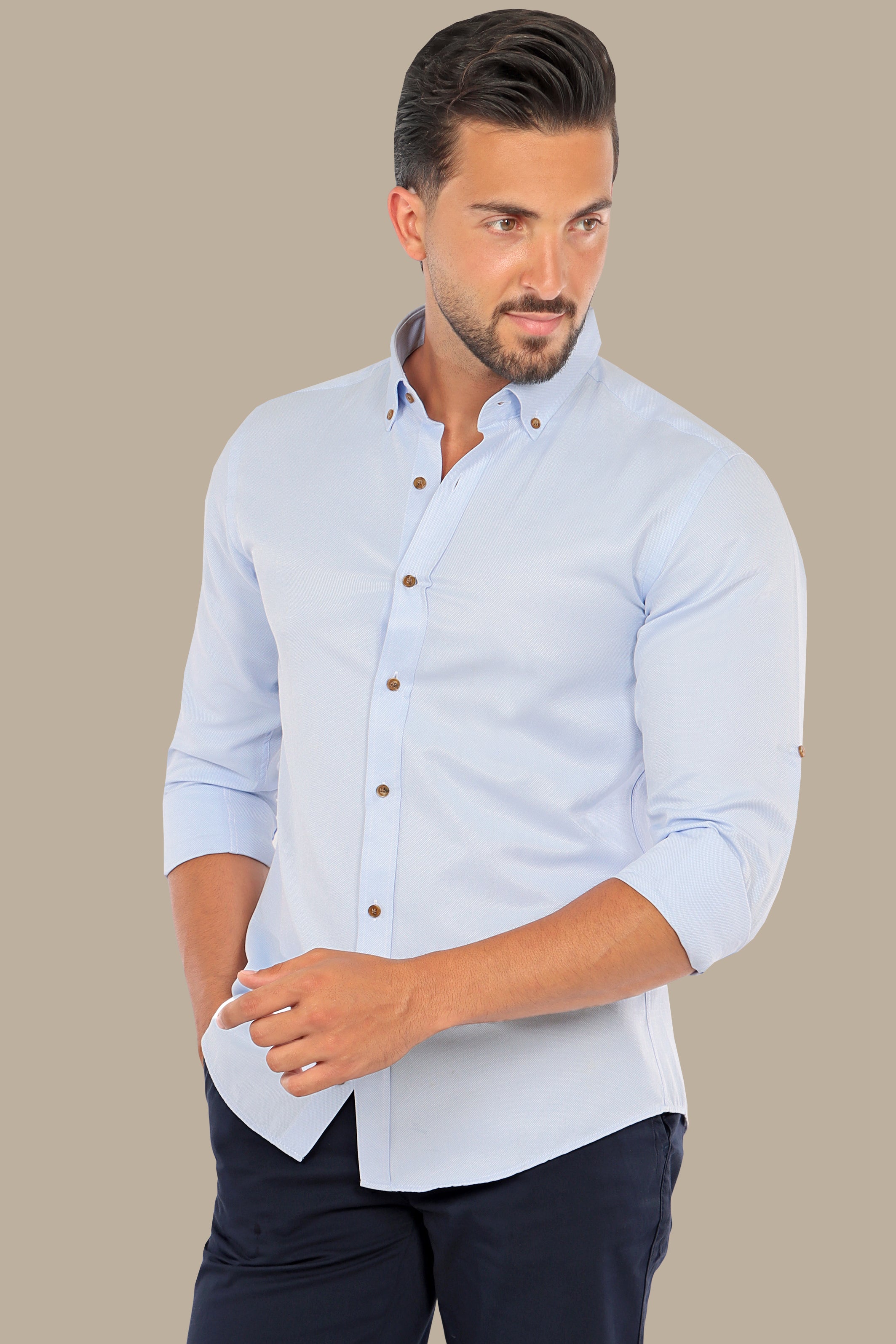 Light Blue Oxford Casual Shirt