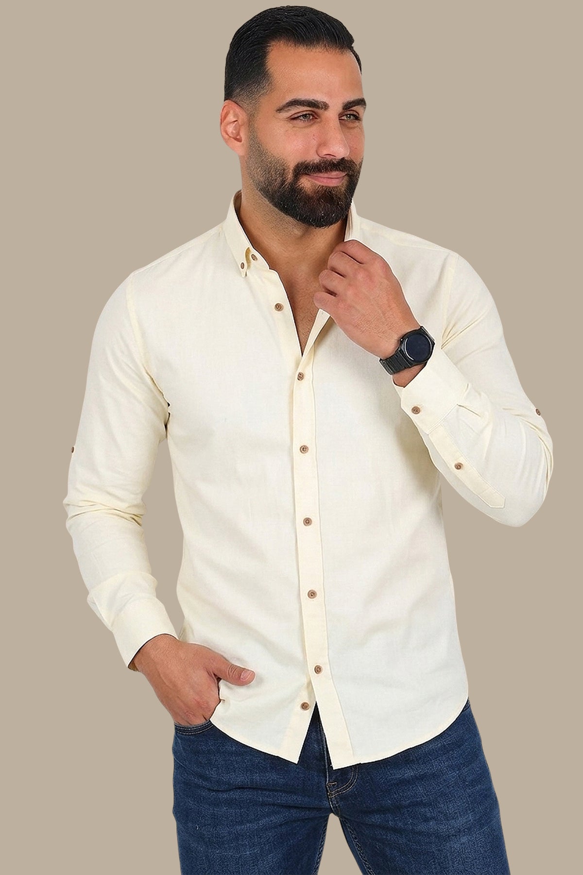 Elegant Rose: Men's Pink Oxford Casual Shirt
