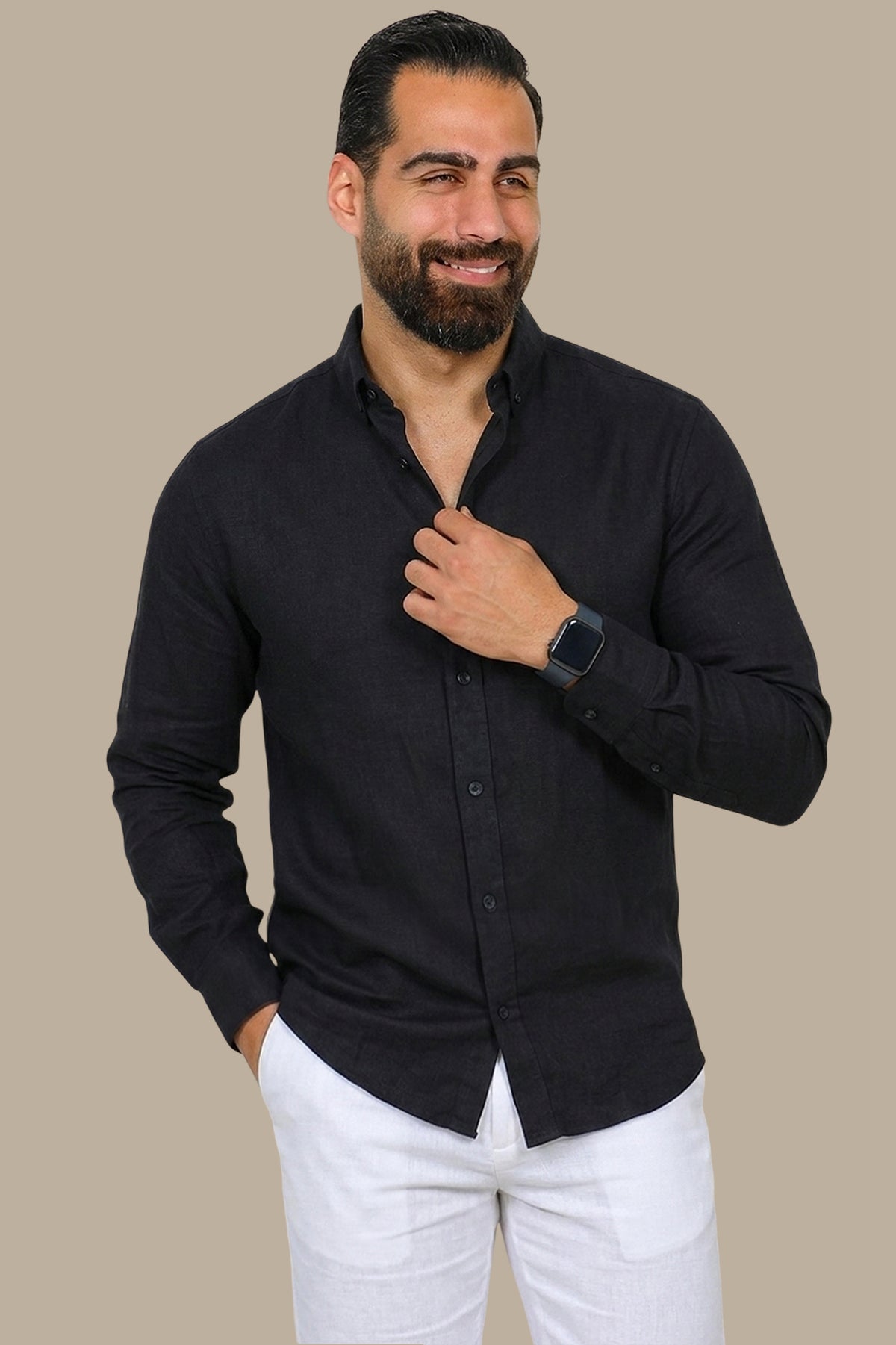 Shirt Lycra Mao Collar Casual