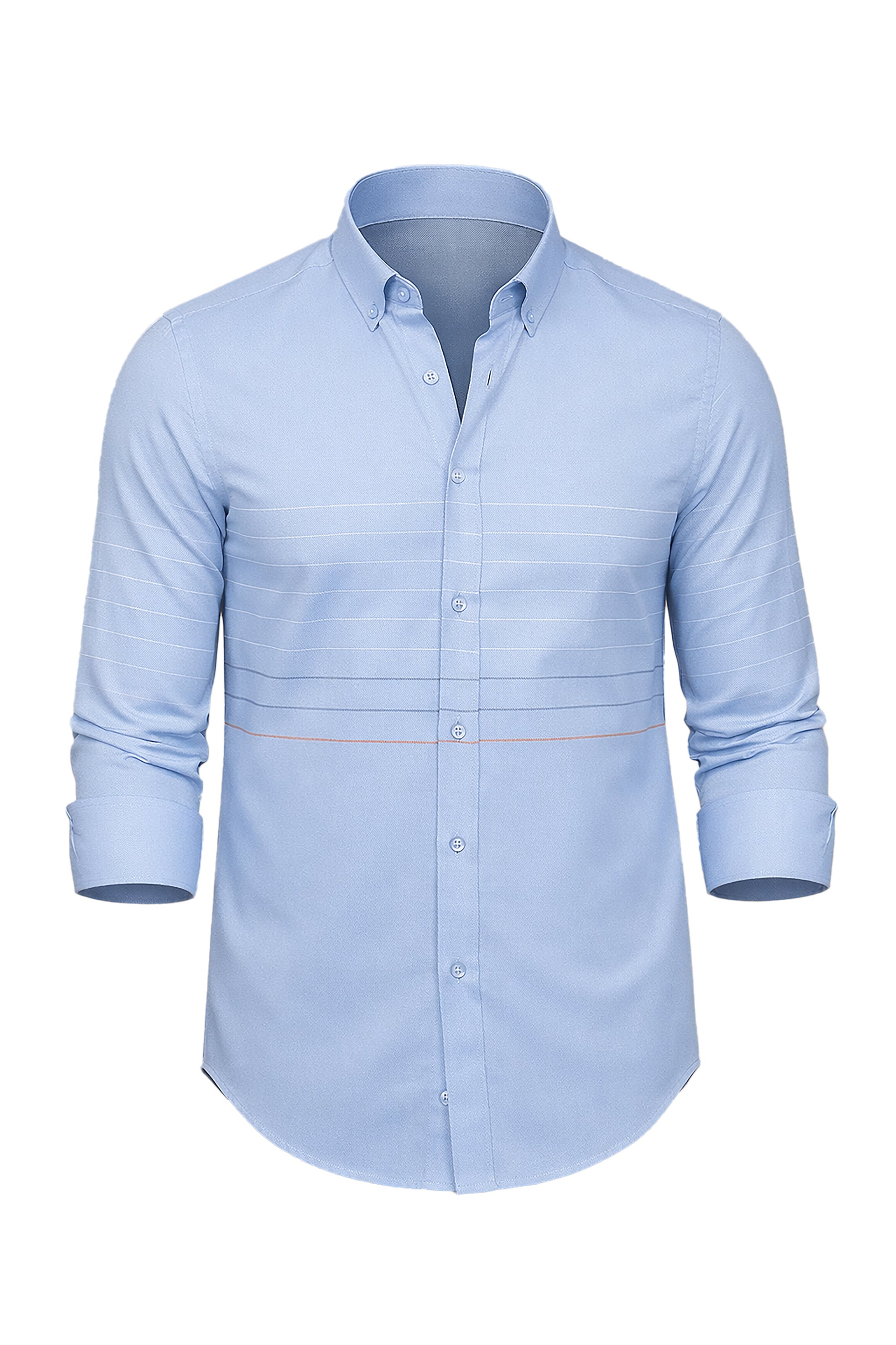 Sky Serenity: Light Blue Thin Stripes Shirt