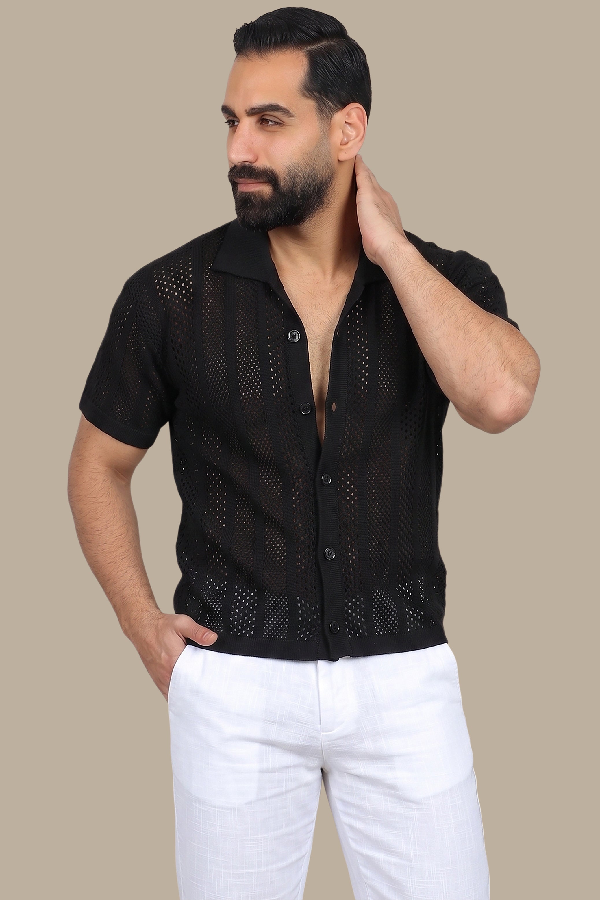 Black Oversized Short Sleeve Shirt