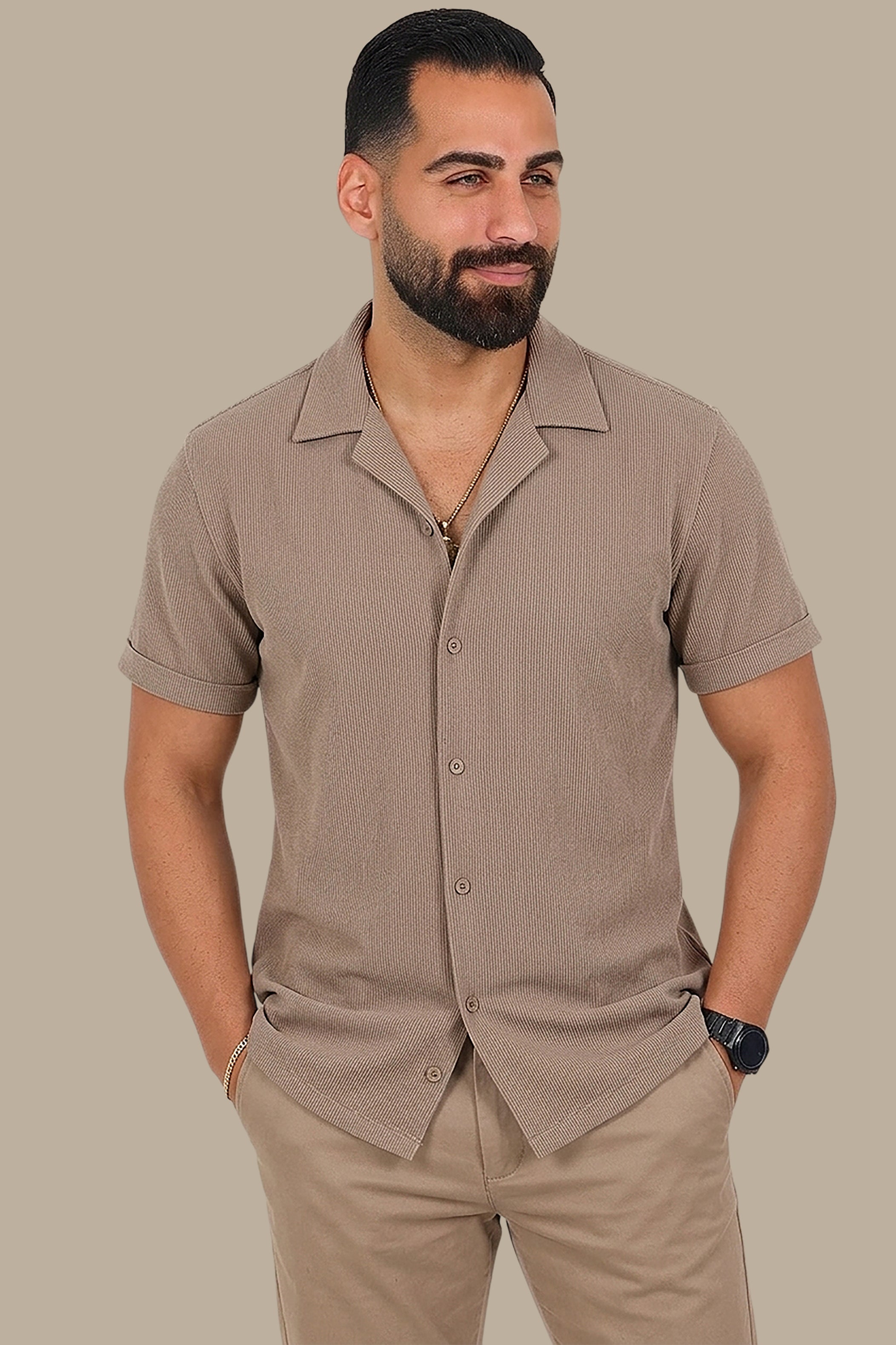 Light Brown Kendall Short-Sleeve Shirt – Regular Fit