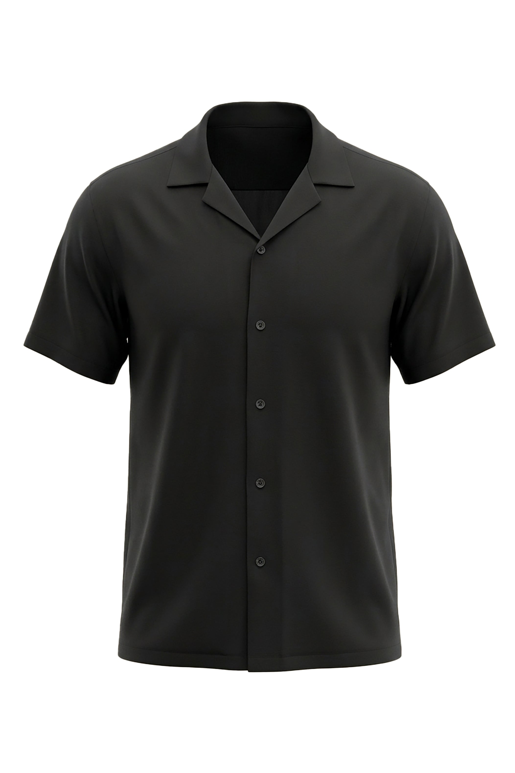 Effortless Comfort: Short-Sleeve Linen Aerobin Shirt in Black