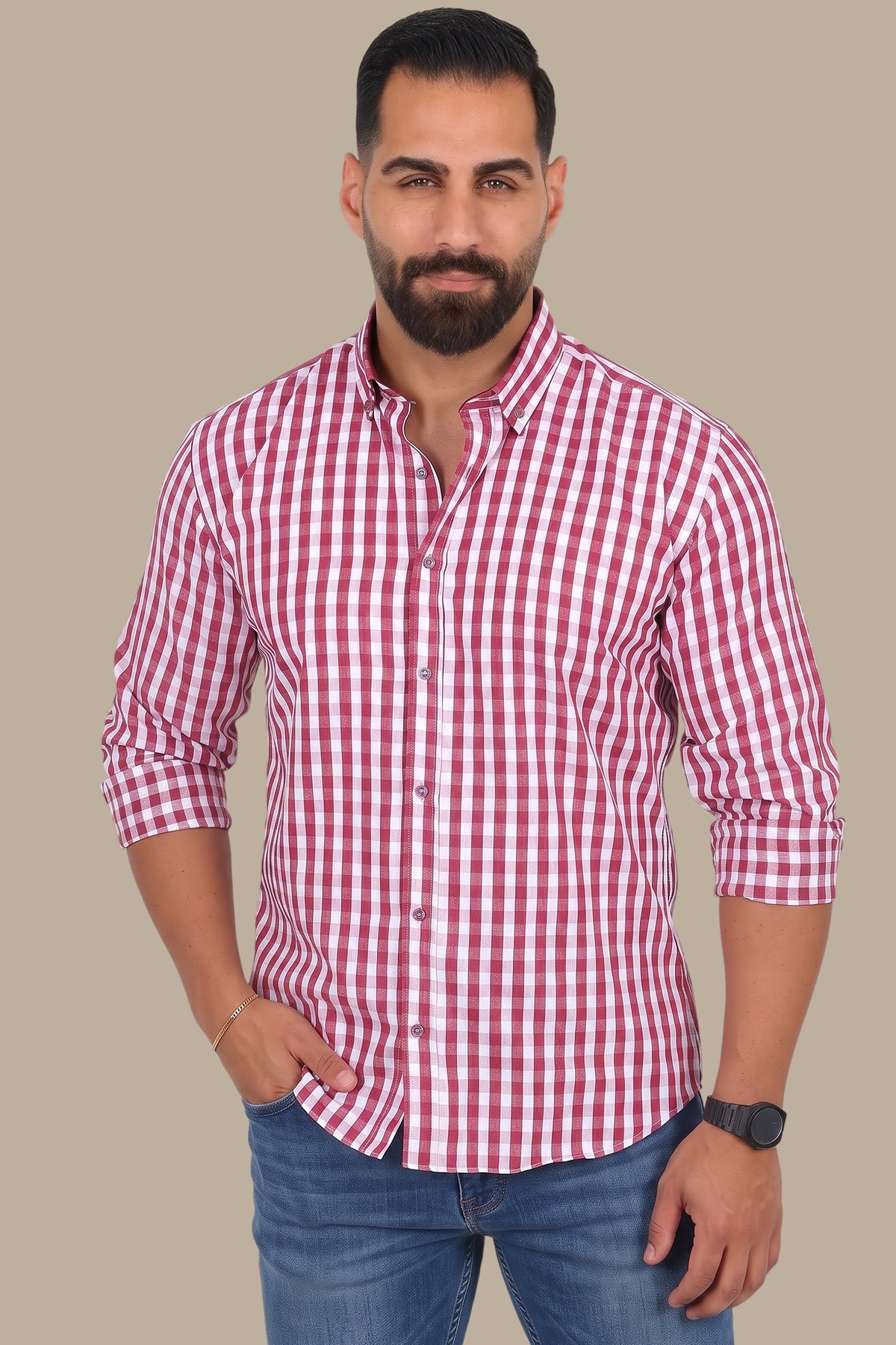 Gingham Button Down Shirt