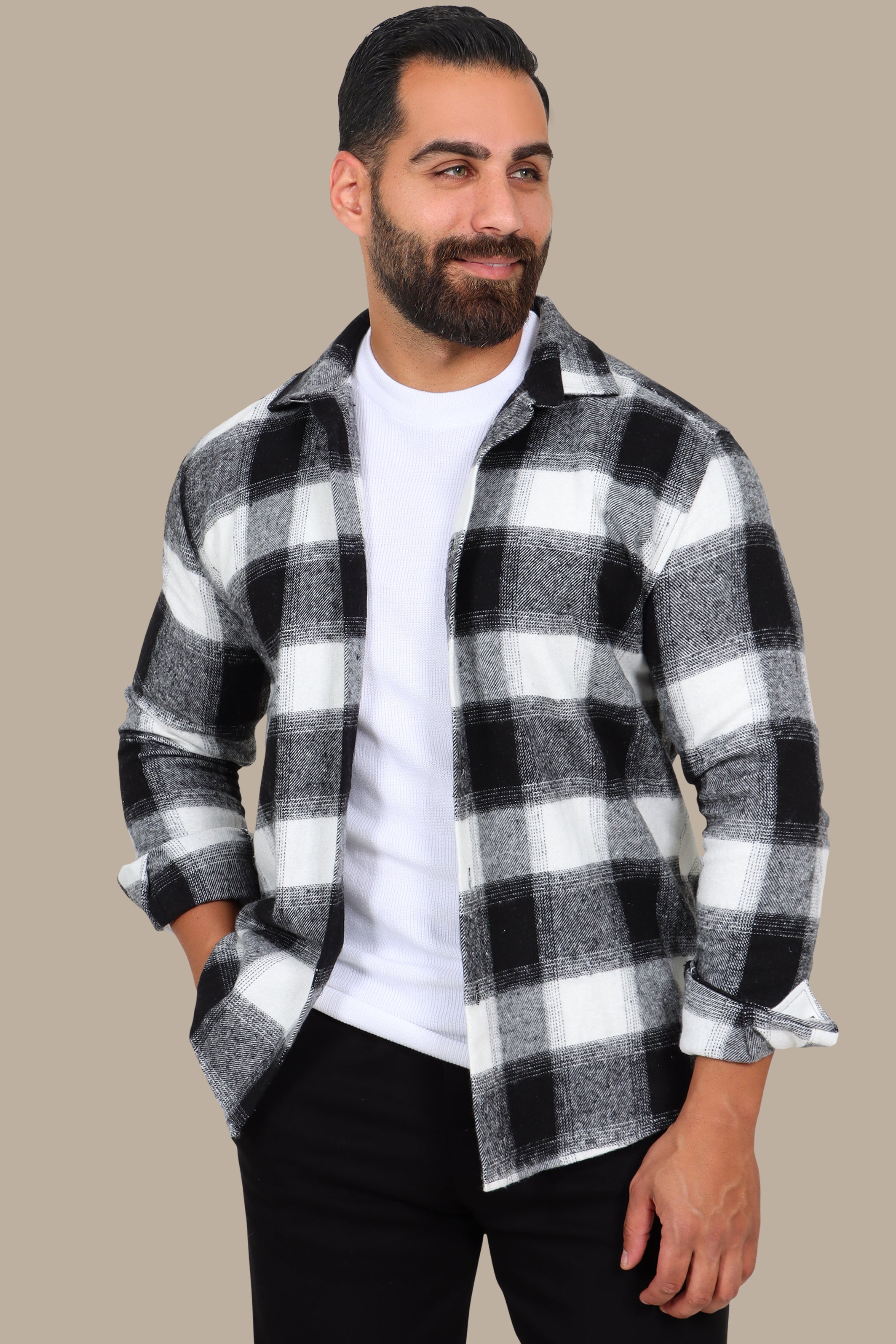 Classic Comfort: Black Basic Overshirt