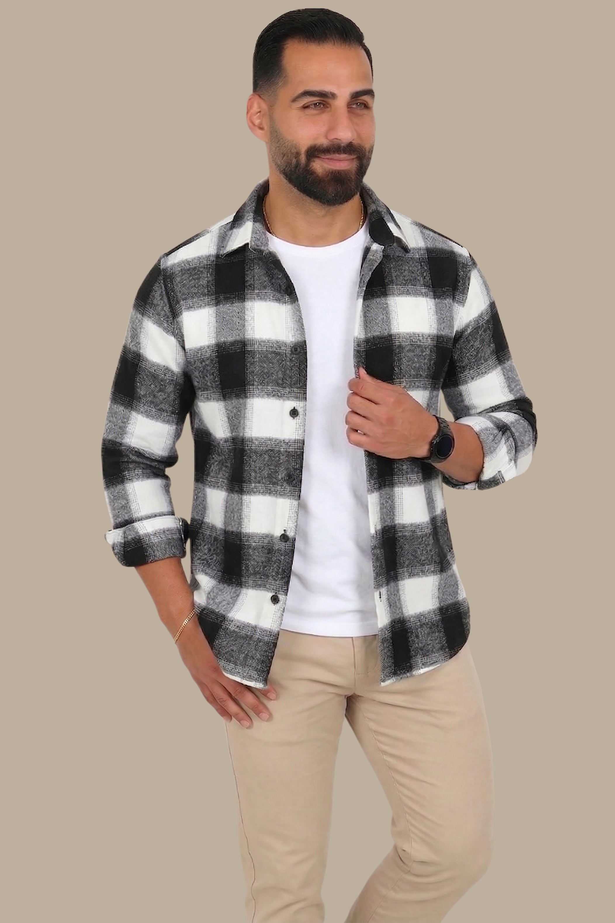 Classic Comfort: Black Basic Overshirt