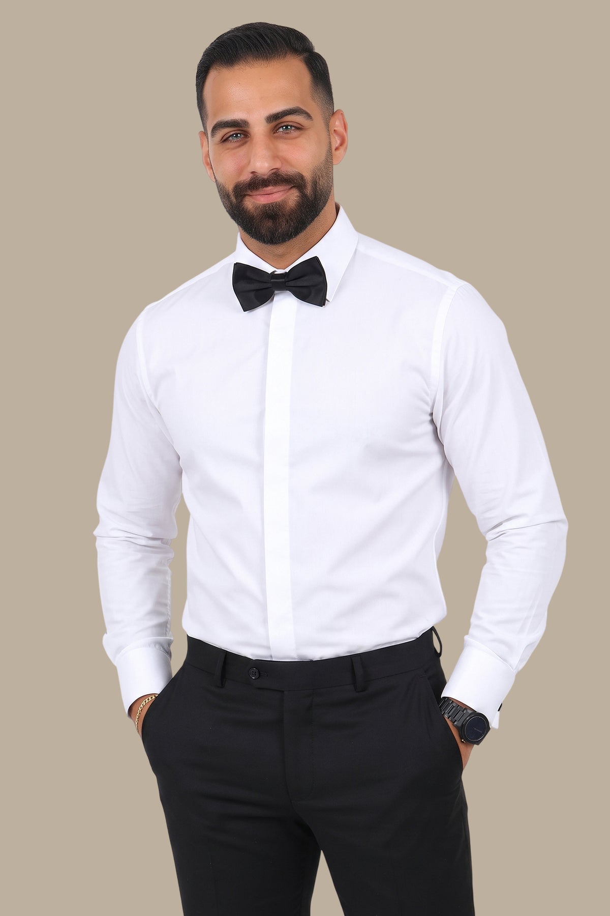 Tuxedo Hidden Button Shirt