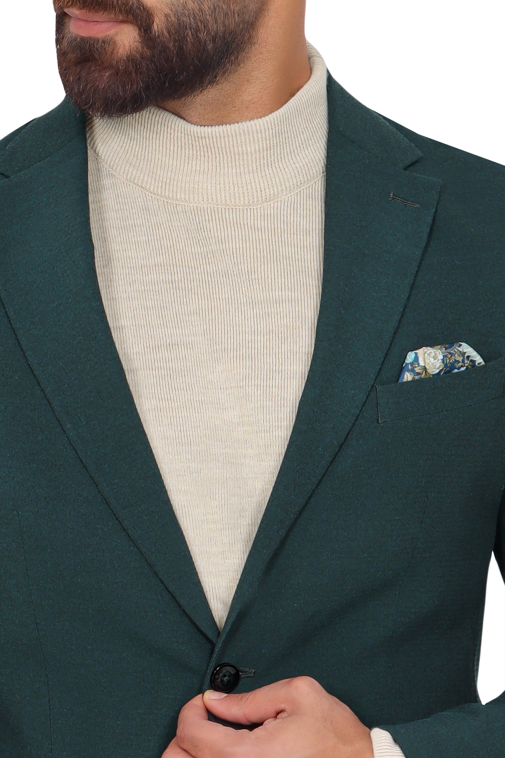 Green Travel Suit: 2-Piece with Notch Lapel