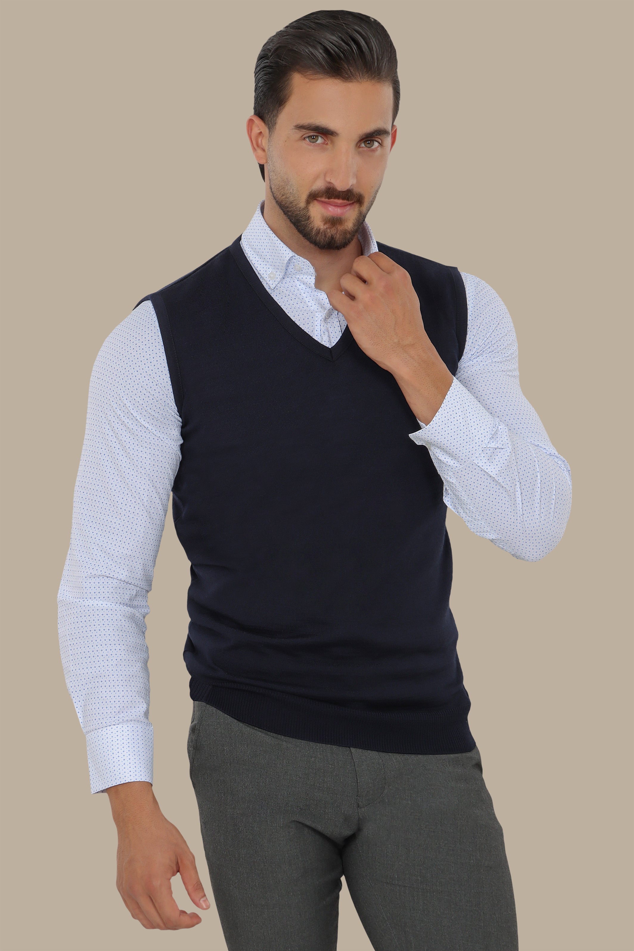 Navy Wool Vest