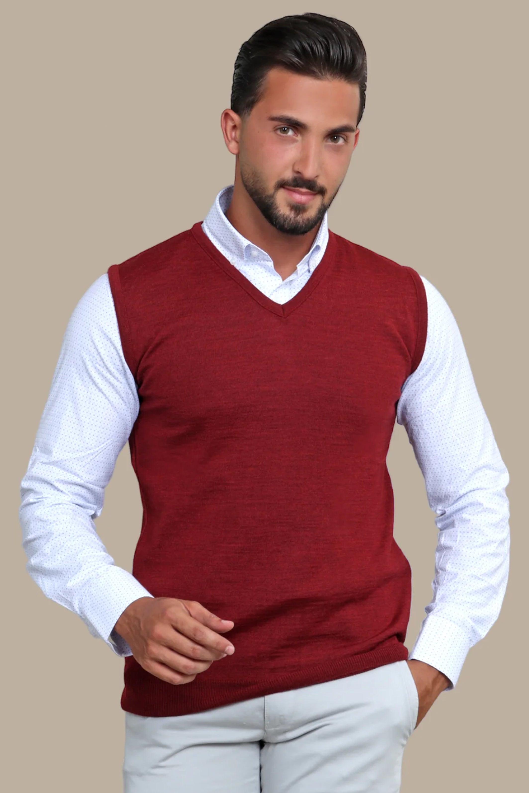 Vest Wool | Burgundy