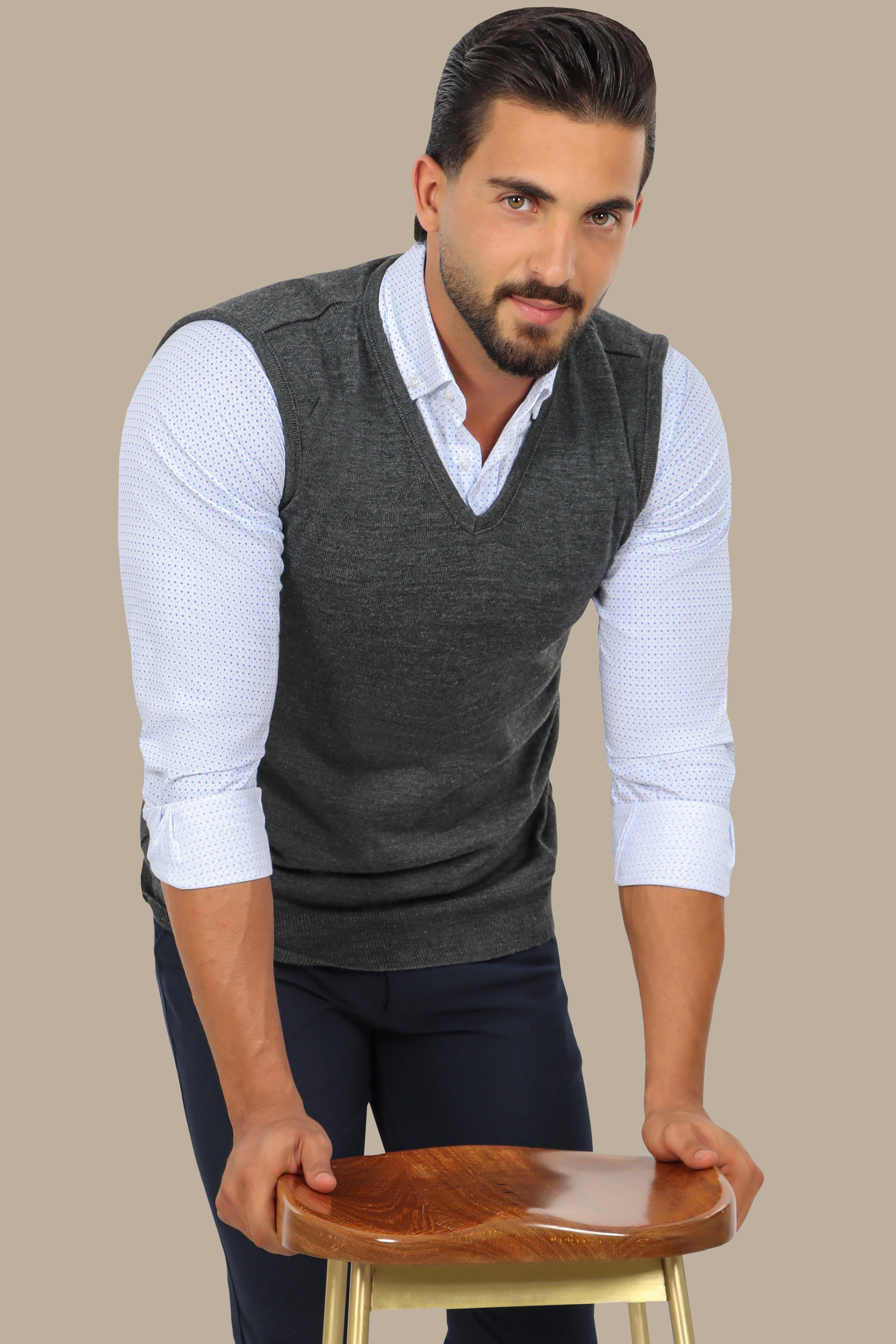 Grey Wool Vest