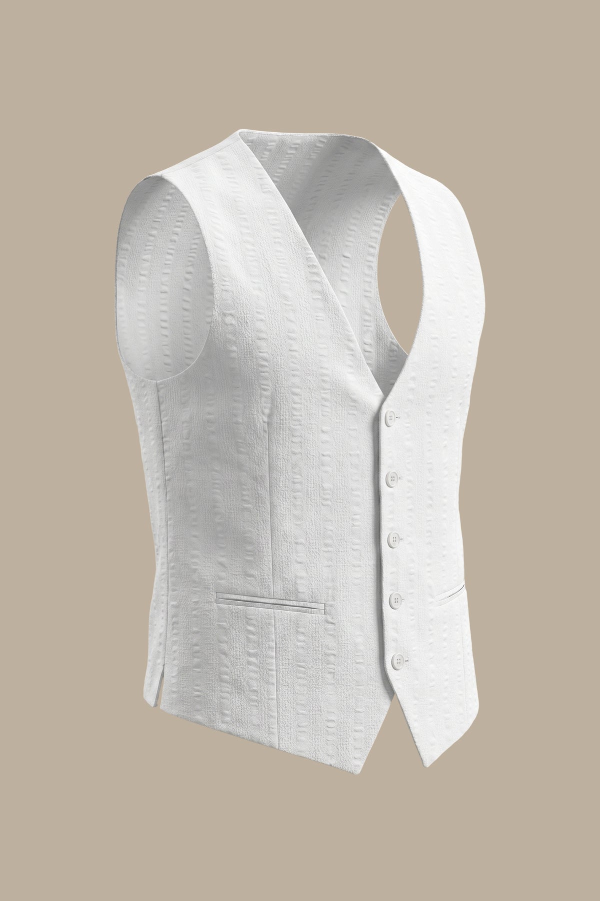 White Elegance: Enhancing with Vest Stripes