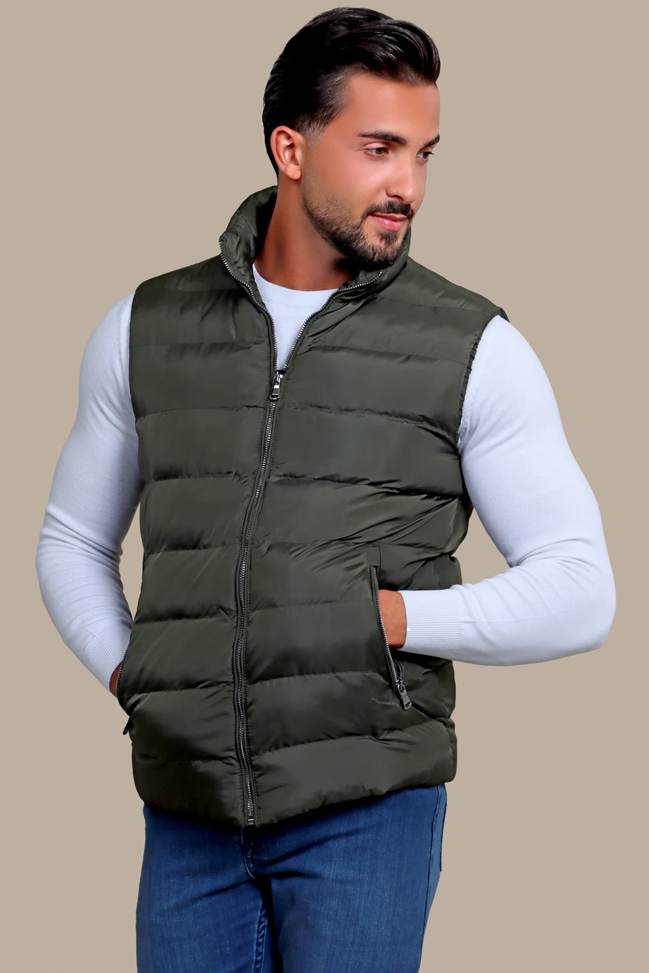 Vest Puffer Plain | Khaki