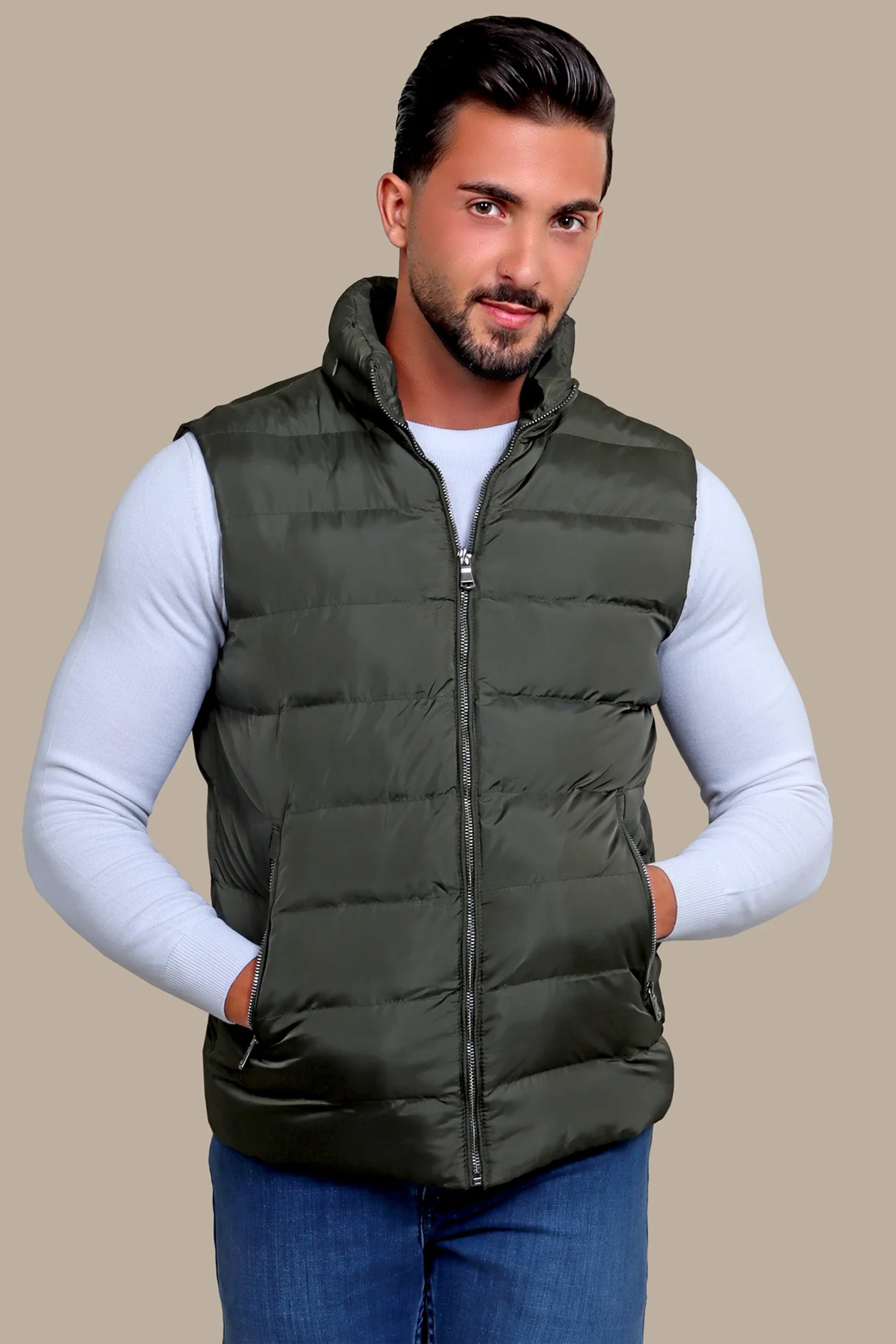 Vest Puffer Plain | Khaki