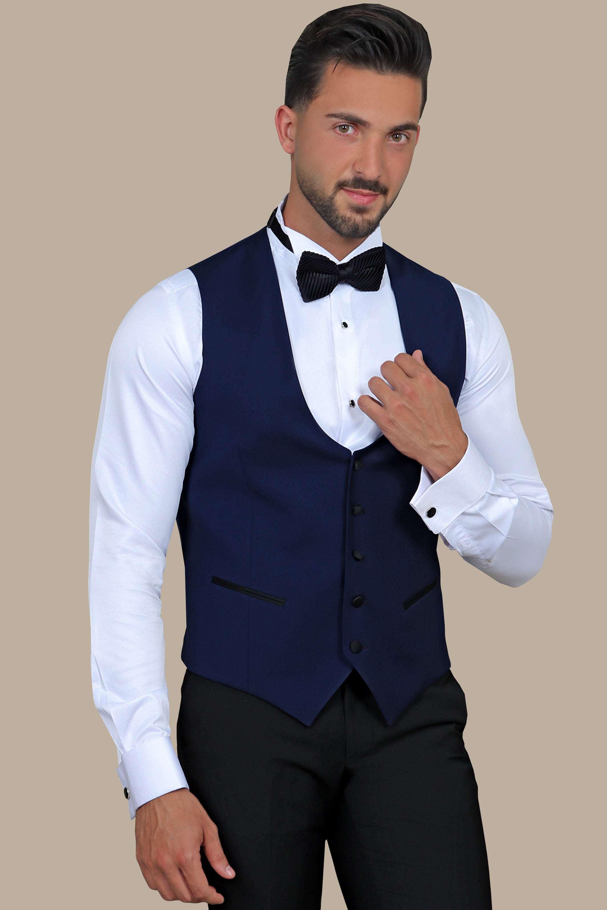 Stylish Blue V-Neck Vest