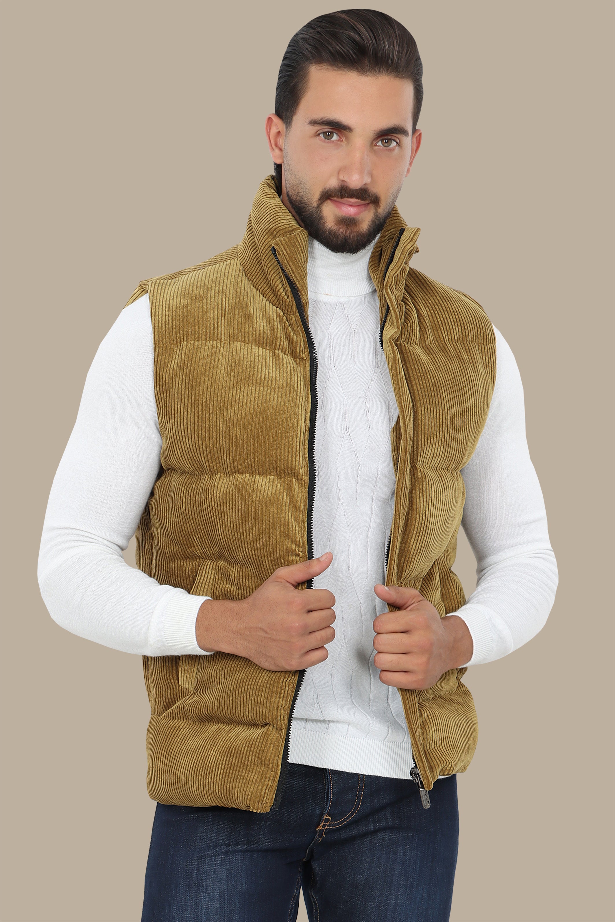 Khaki Corduroy Vest