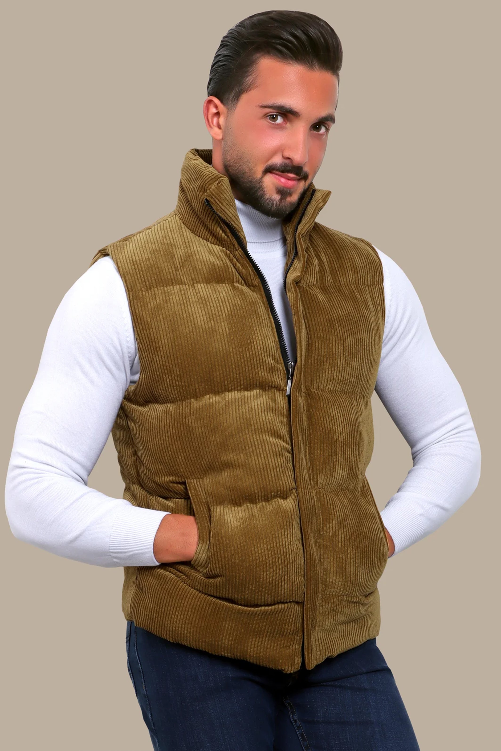 Khaki Corduroy Vest