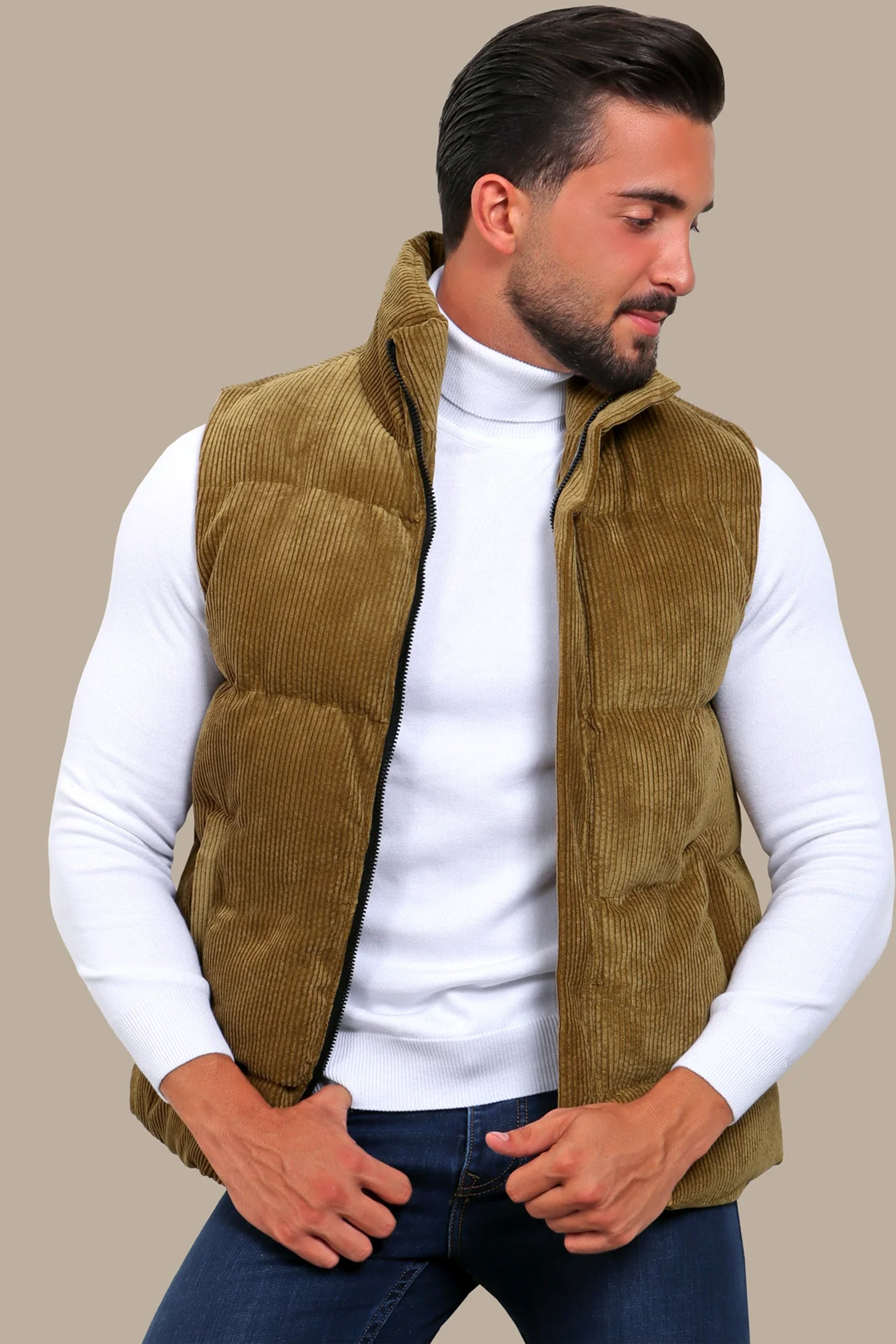 Khaki Corduroy Vest