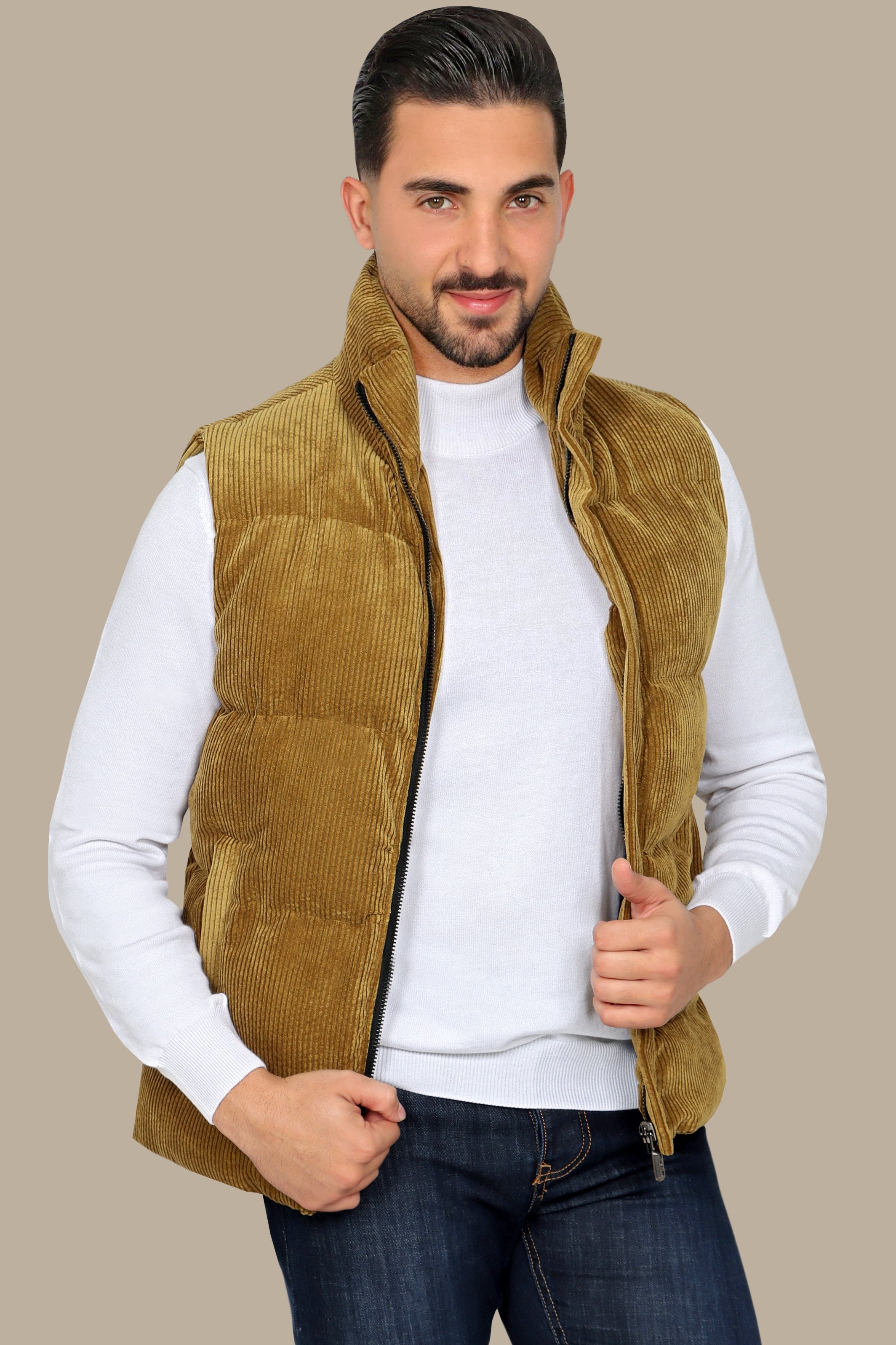 Khaki Corduroy Vest