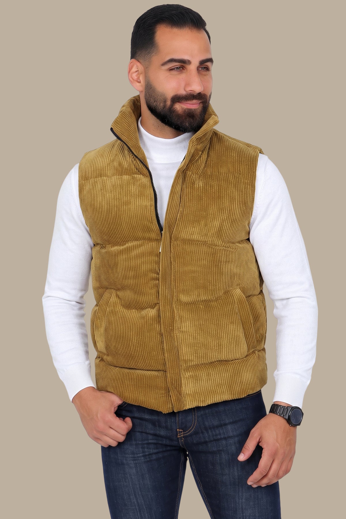 Khaki Corduroy Vest