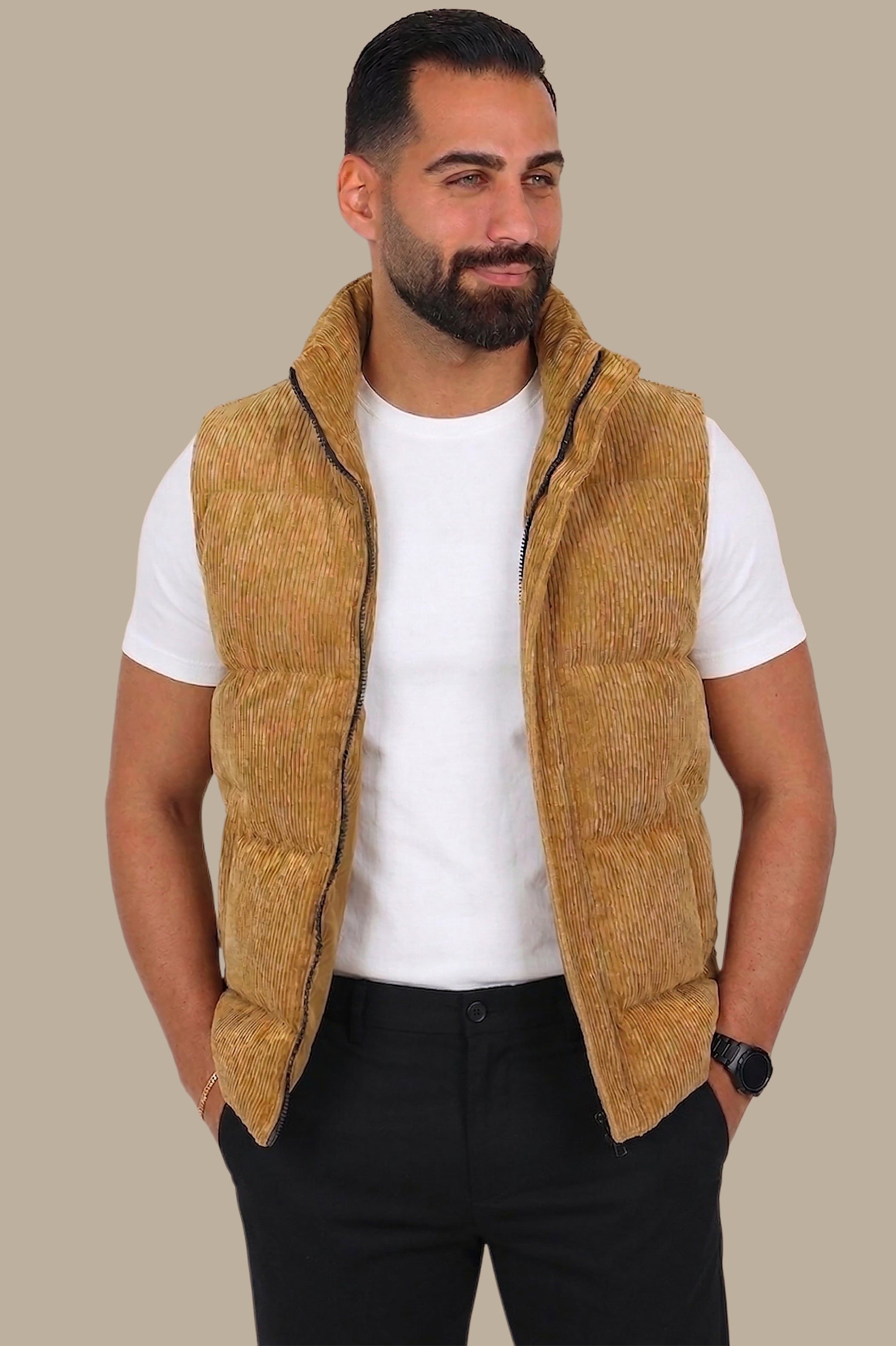 Khaki Corduroy Vest