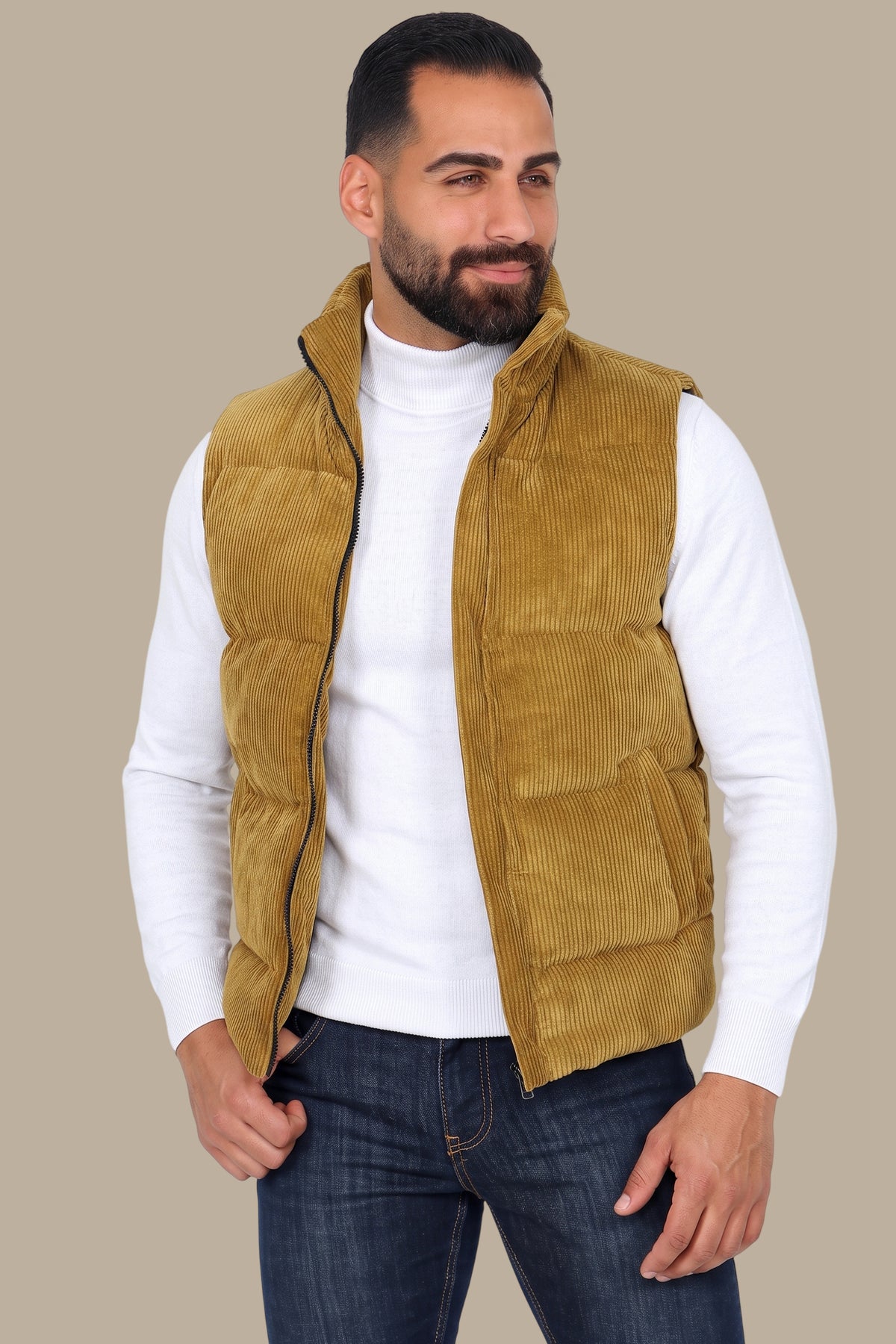 Khaki Corduroy Vest