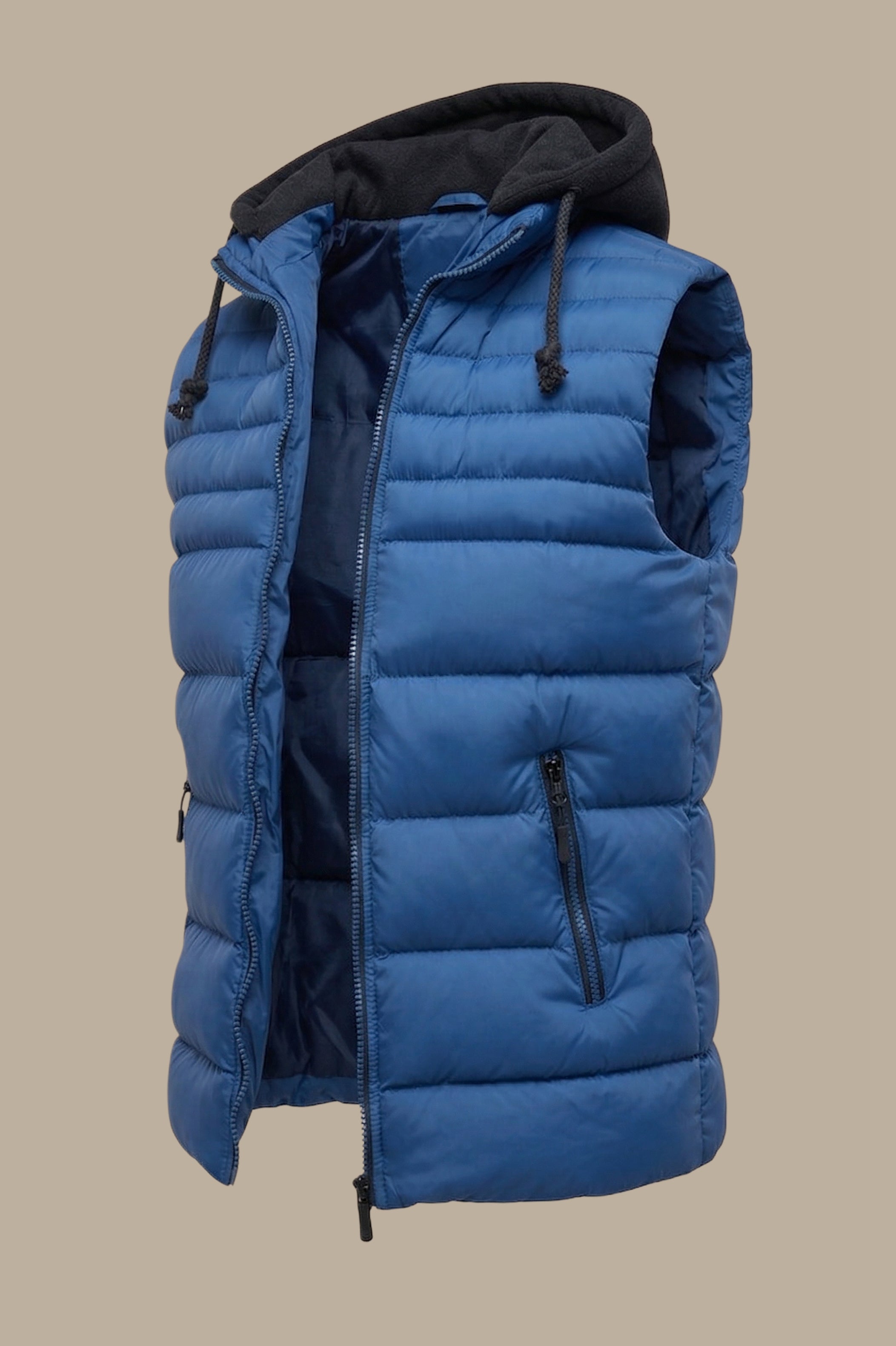 Blue Basic Puffer Vest