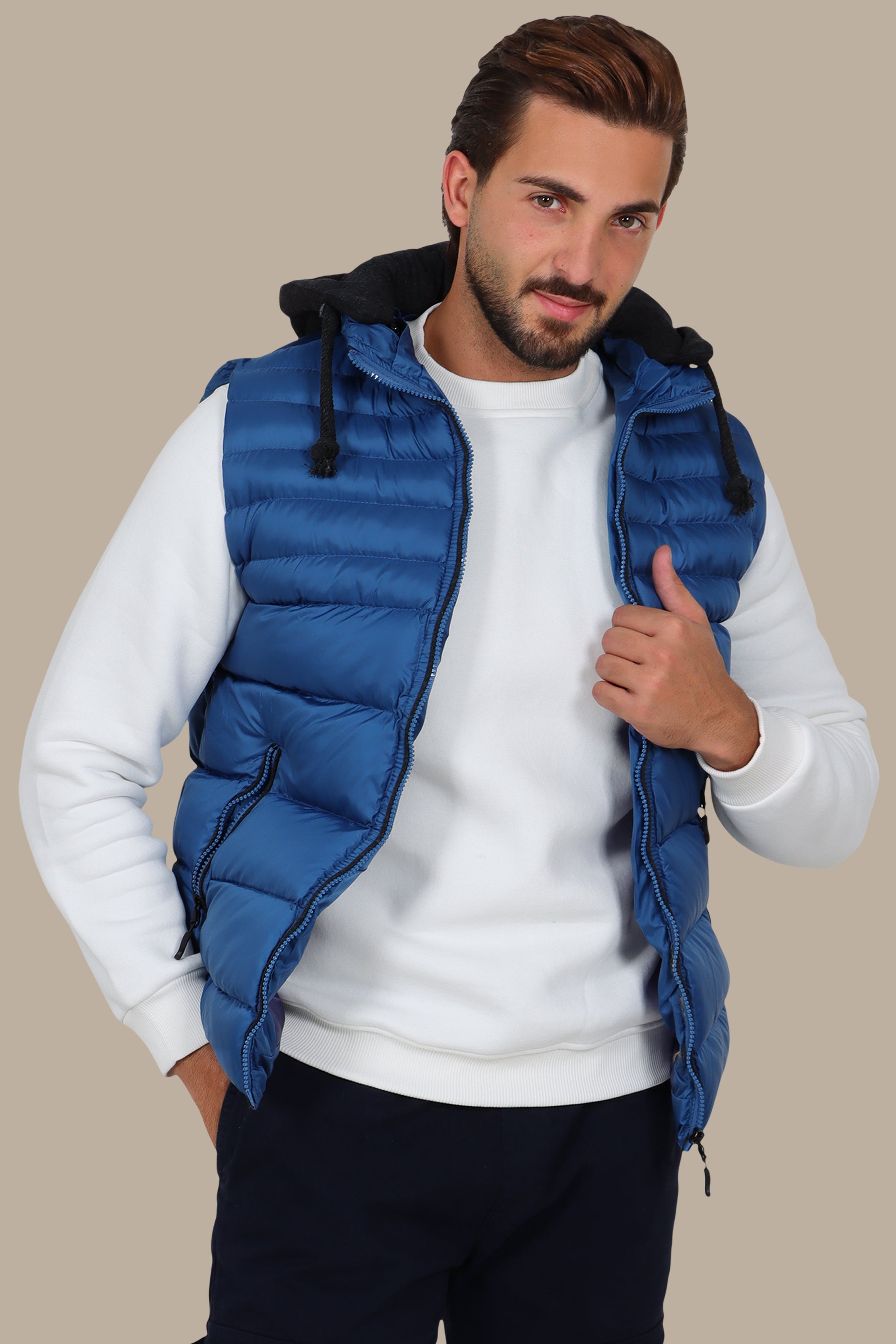 Blue Basic Puffer Vest
