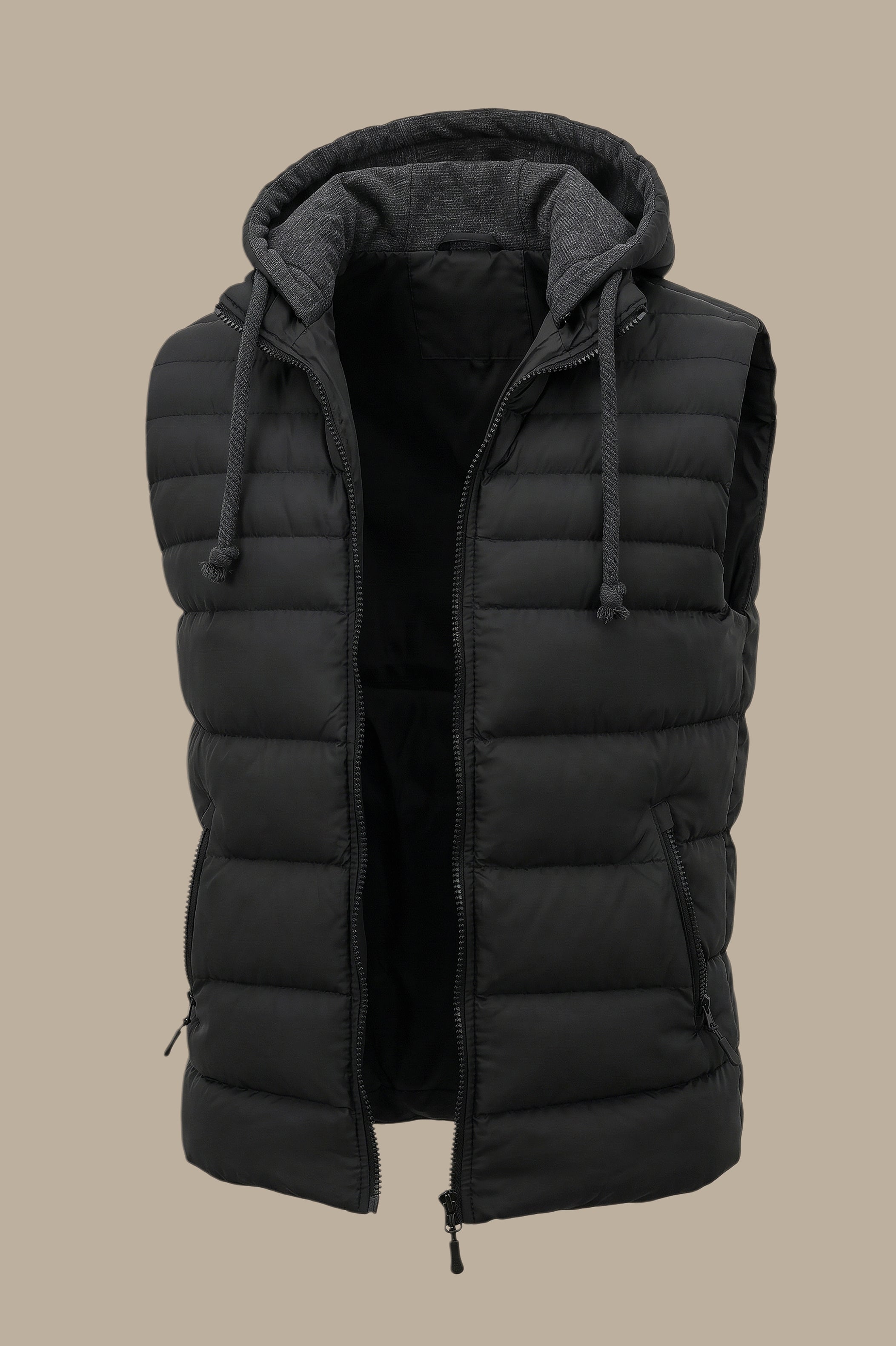 Black Basic Puffer Vest
