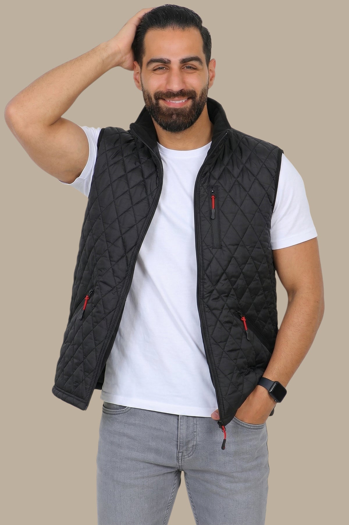 Black Quilted Classic Puffer Vest