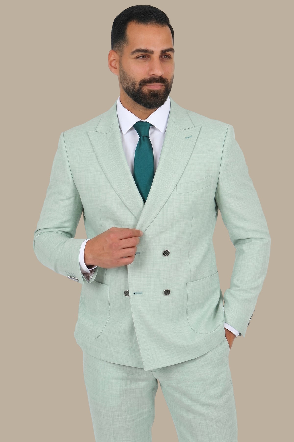 Double Breasted 4 Button Suit