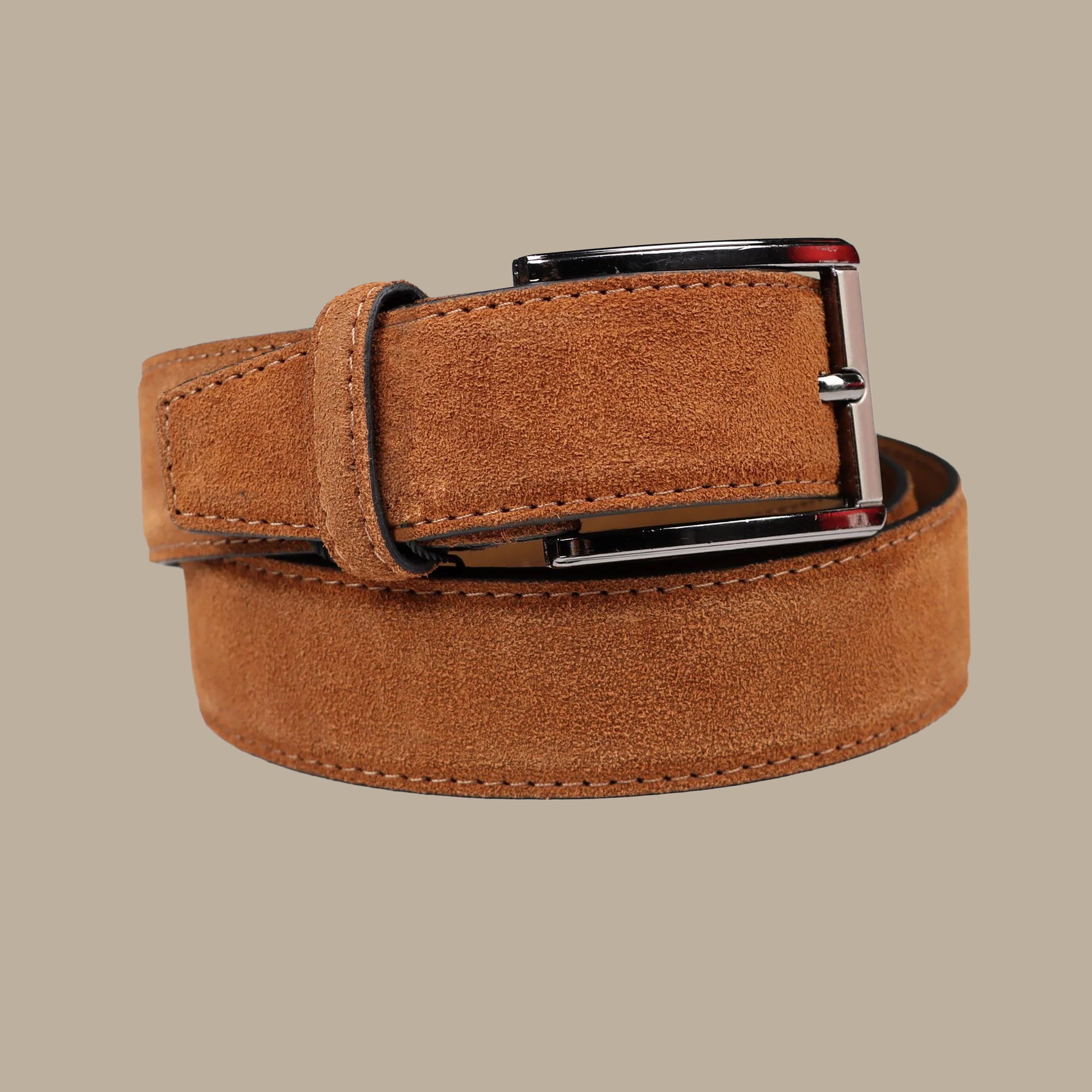 Chamois Belt with Stitched Detailing