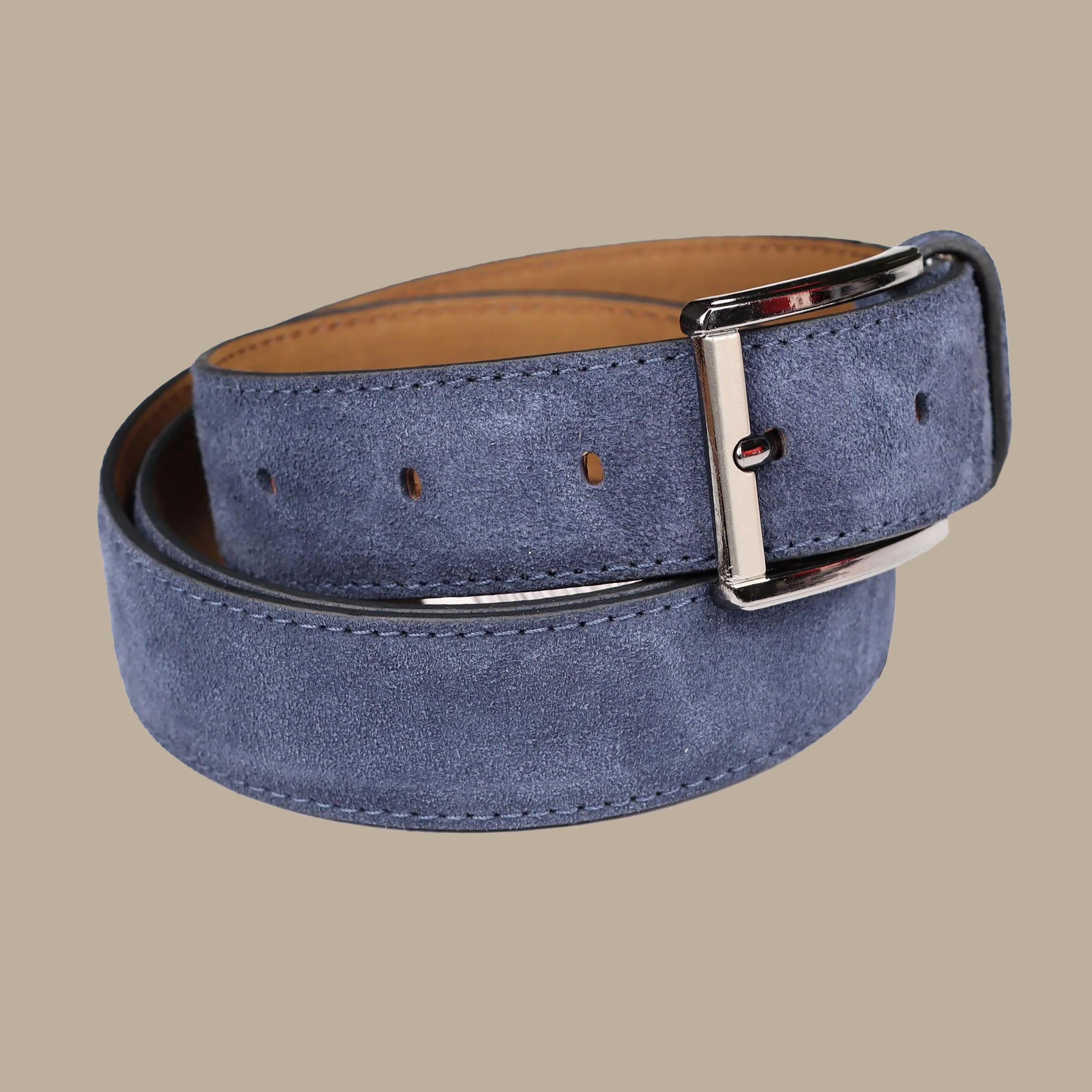 Chamois Belt with Stitched Detailing