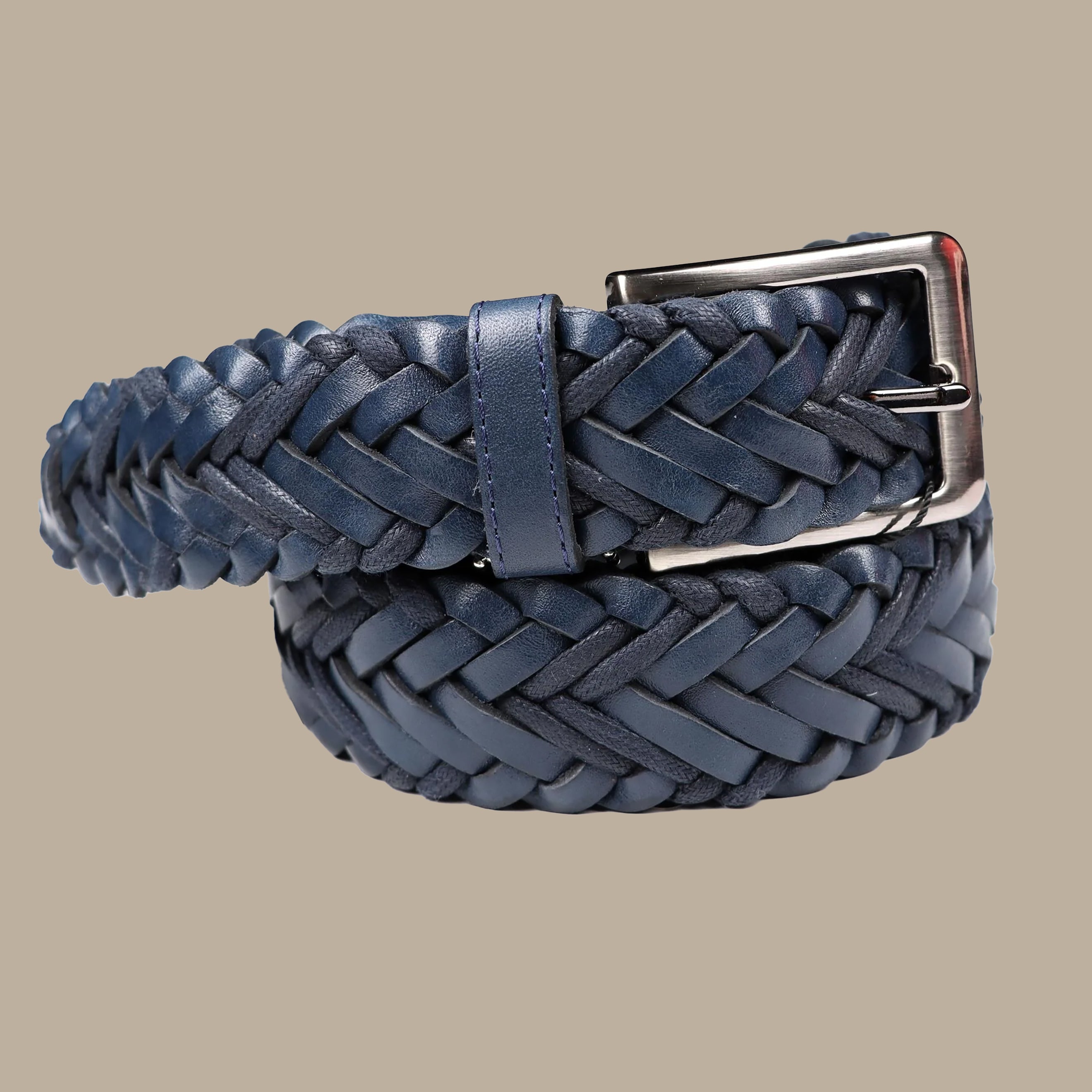 Belt Leather plain braided