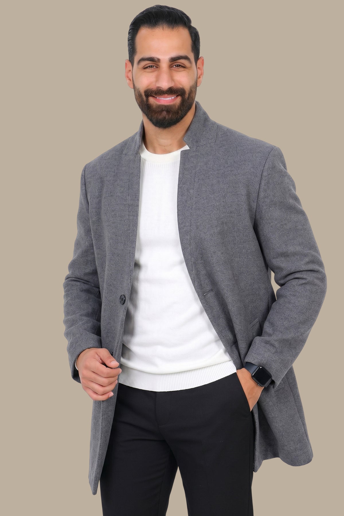 Basic Coat with Mao Collar
