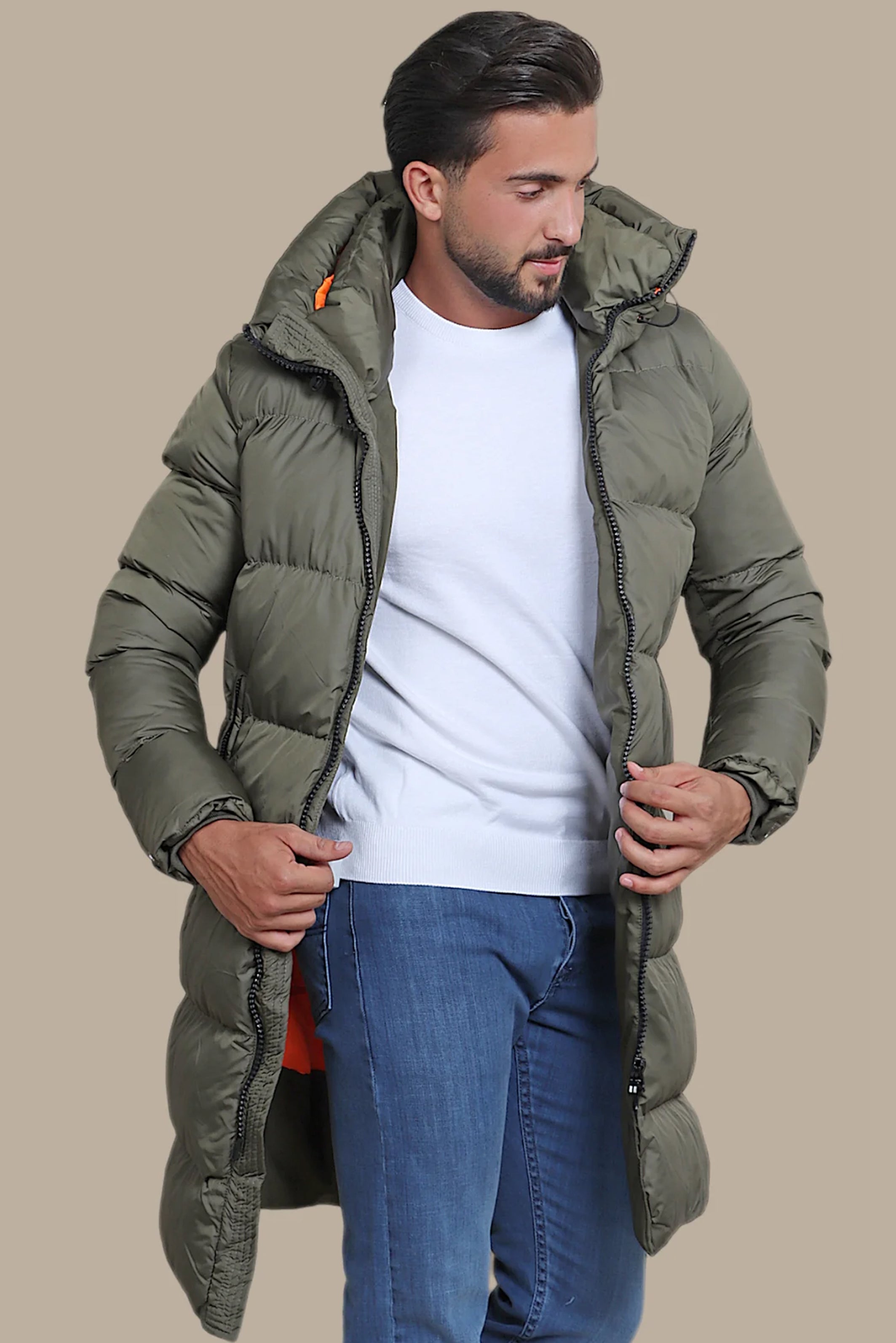 Coat Puffer Hooded | Khaki