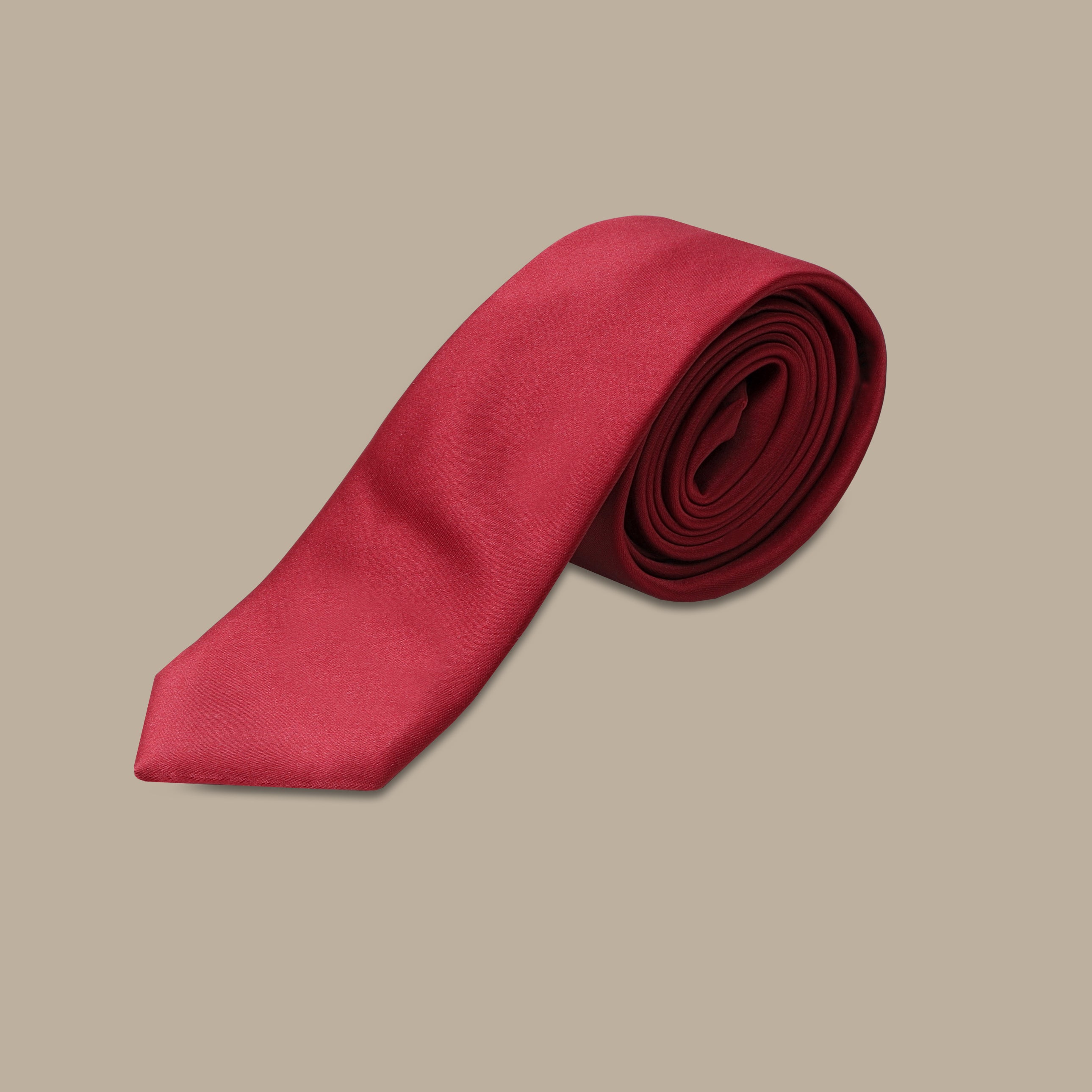 Classic Charm: Burgundy Satin Slim Tie