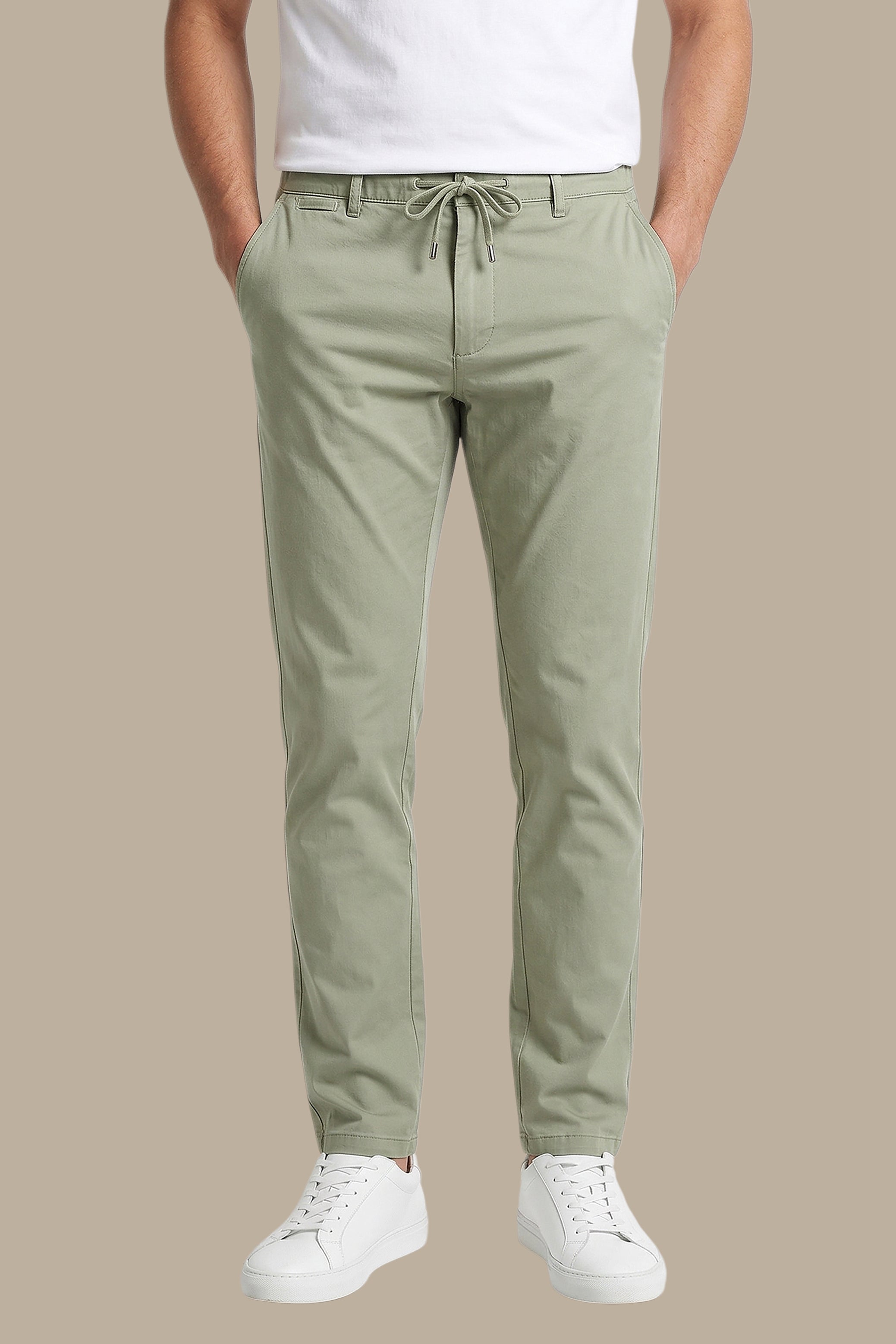 Fashion Trouser With Elastic Band | Olive