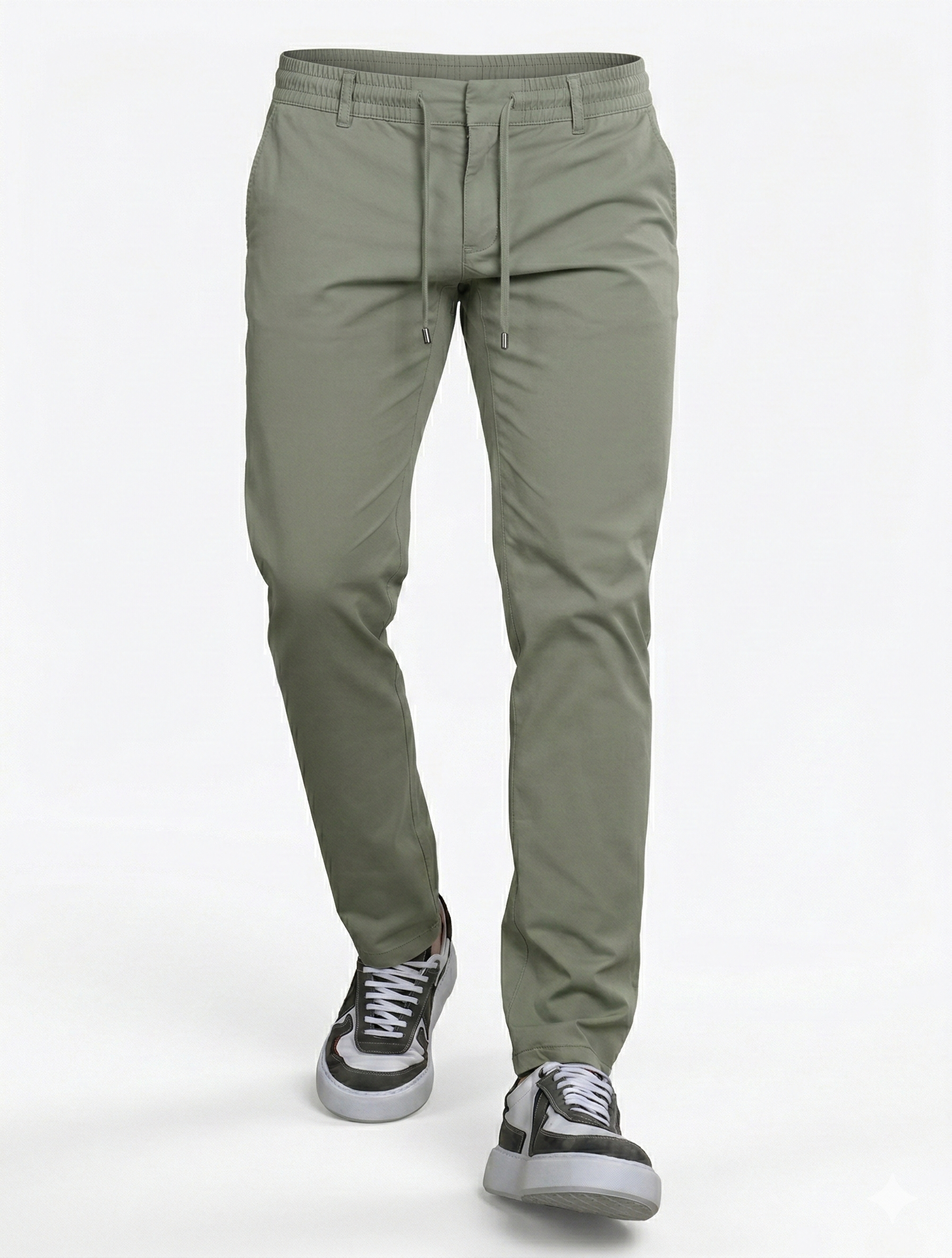 Fashion Trouser With Elastic Band | Olive