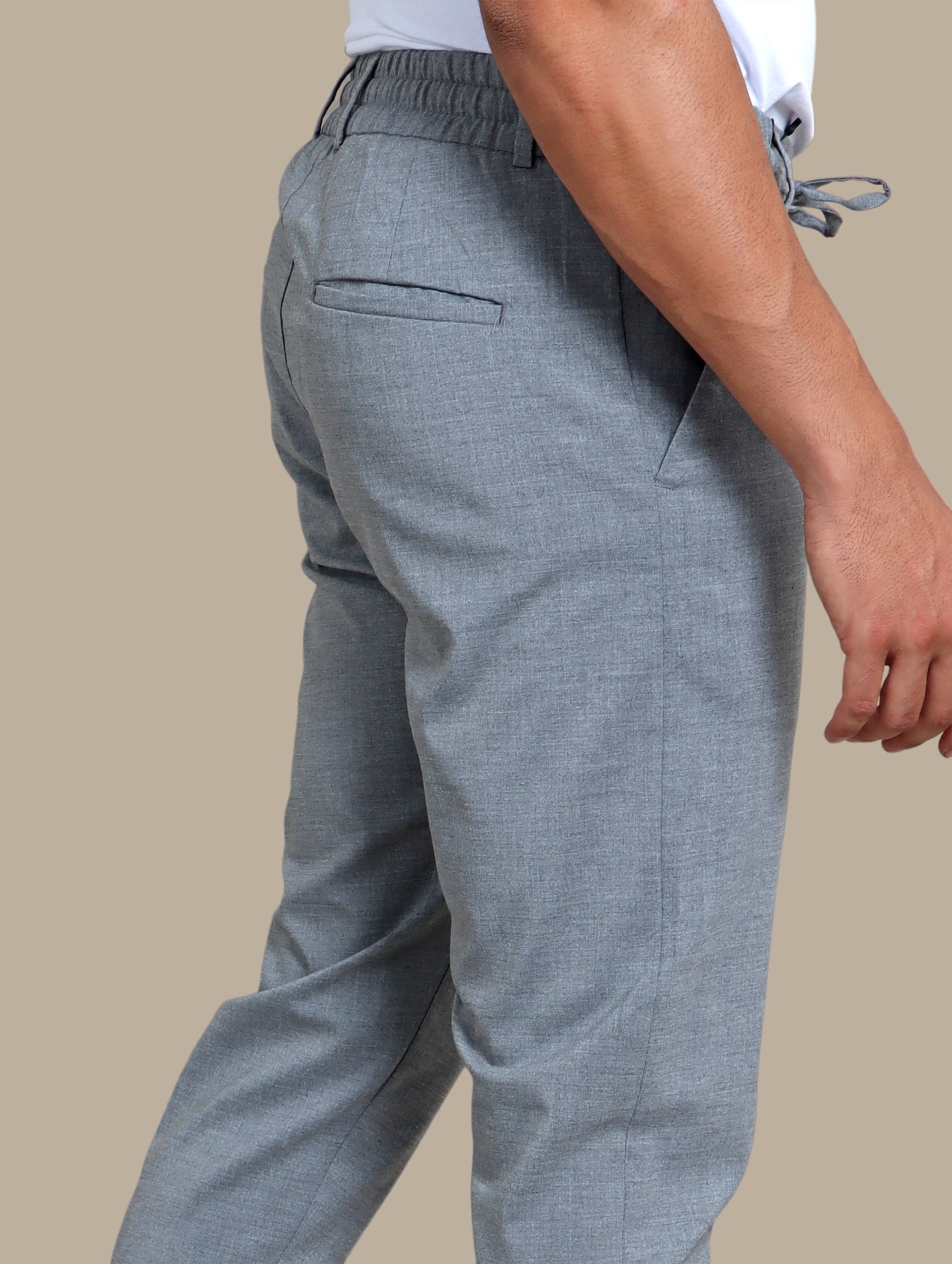 Casual Ease: Grey Basic Jogger with Elastic Band