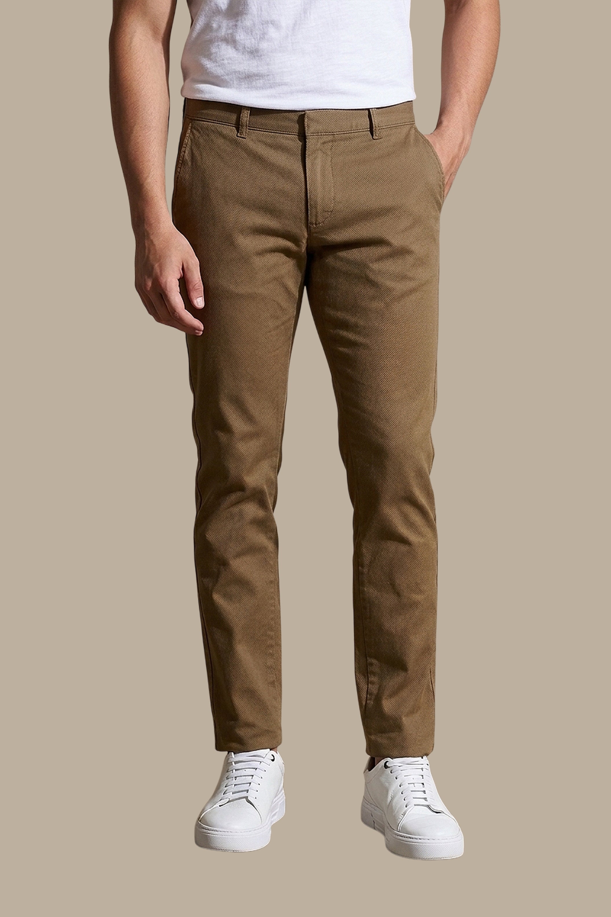 Brown Oxford Chino Slim Fit