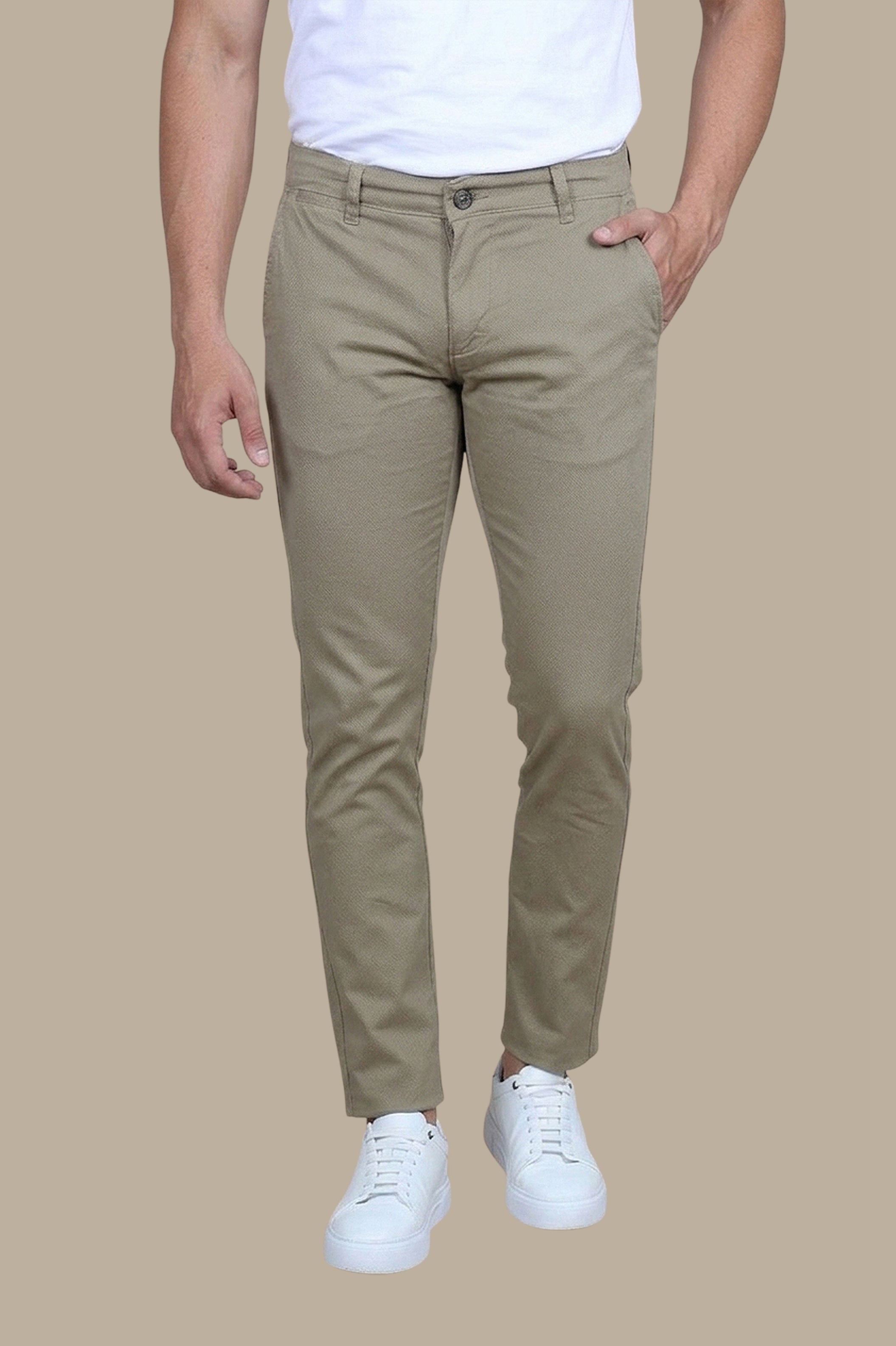 Oxford Slim Fit Chino in Olive Green